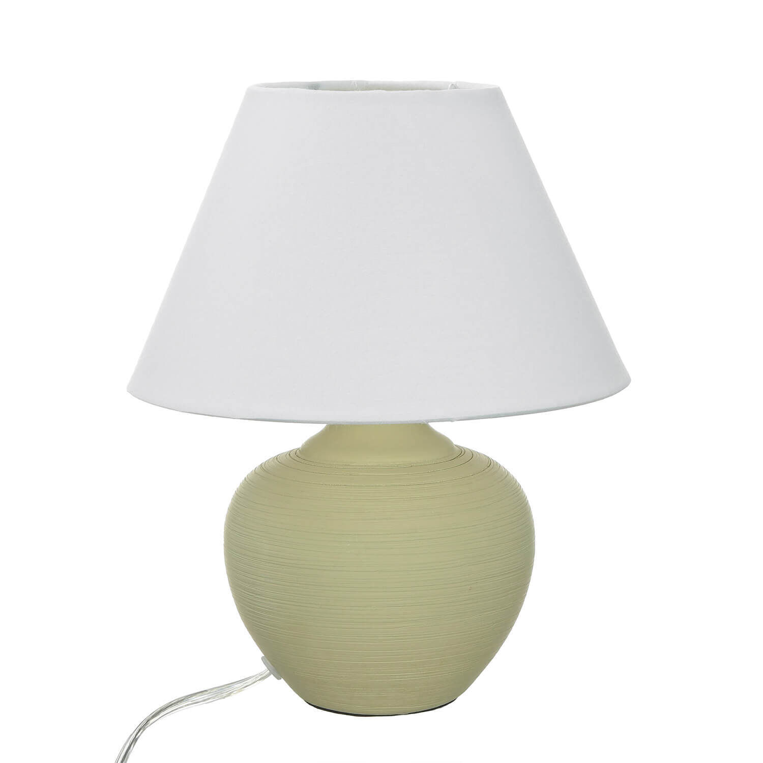 Lampe de table en céramique Abat-jour en tissu avec interrupteur E14