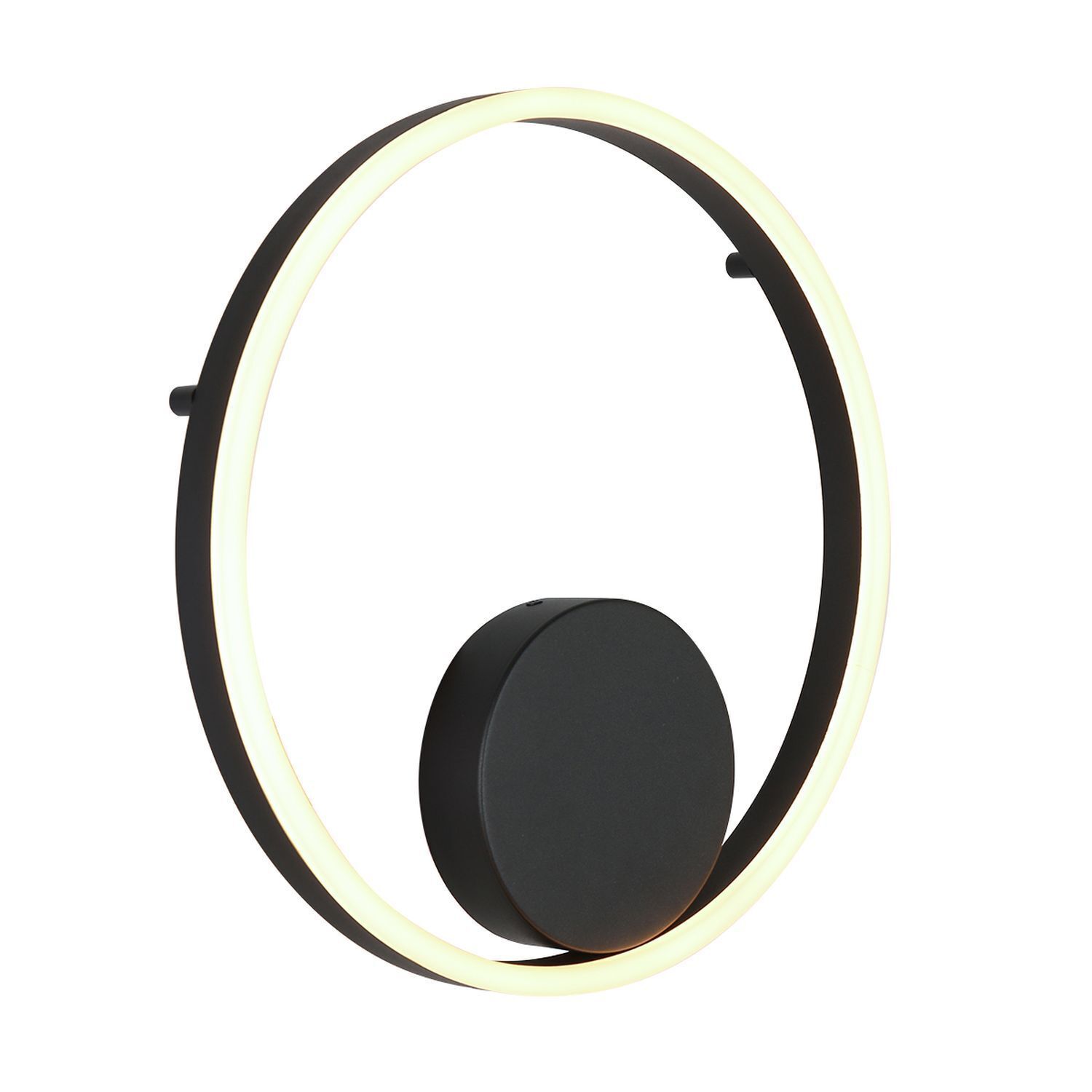 Dekorative LED Wandleuchte Metall Schwarz B:40 cm Ring Elektronik, Kopfhörer