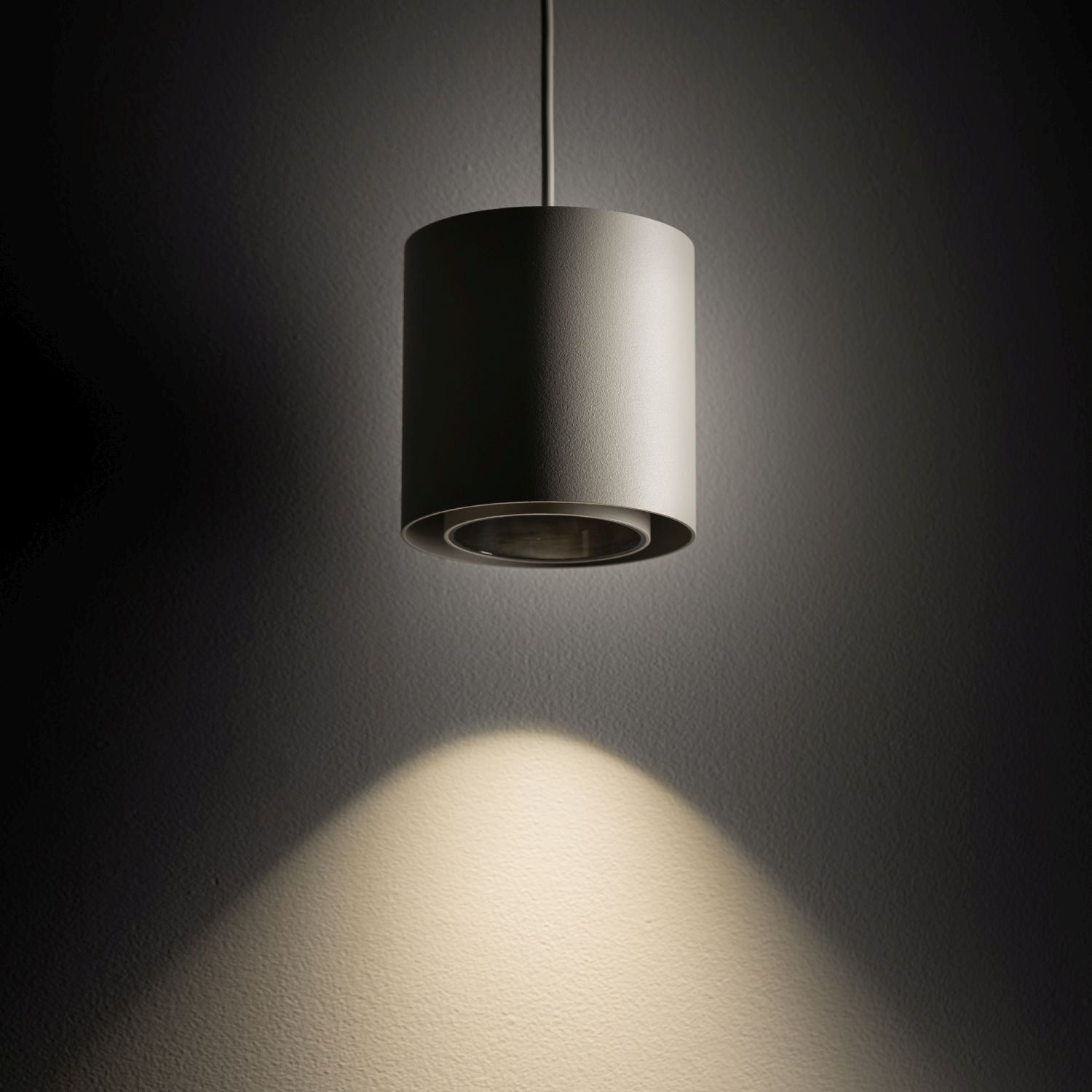 Suspension ronde métal GU10 Ø13 cm gris soie