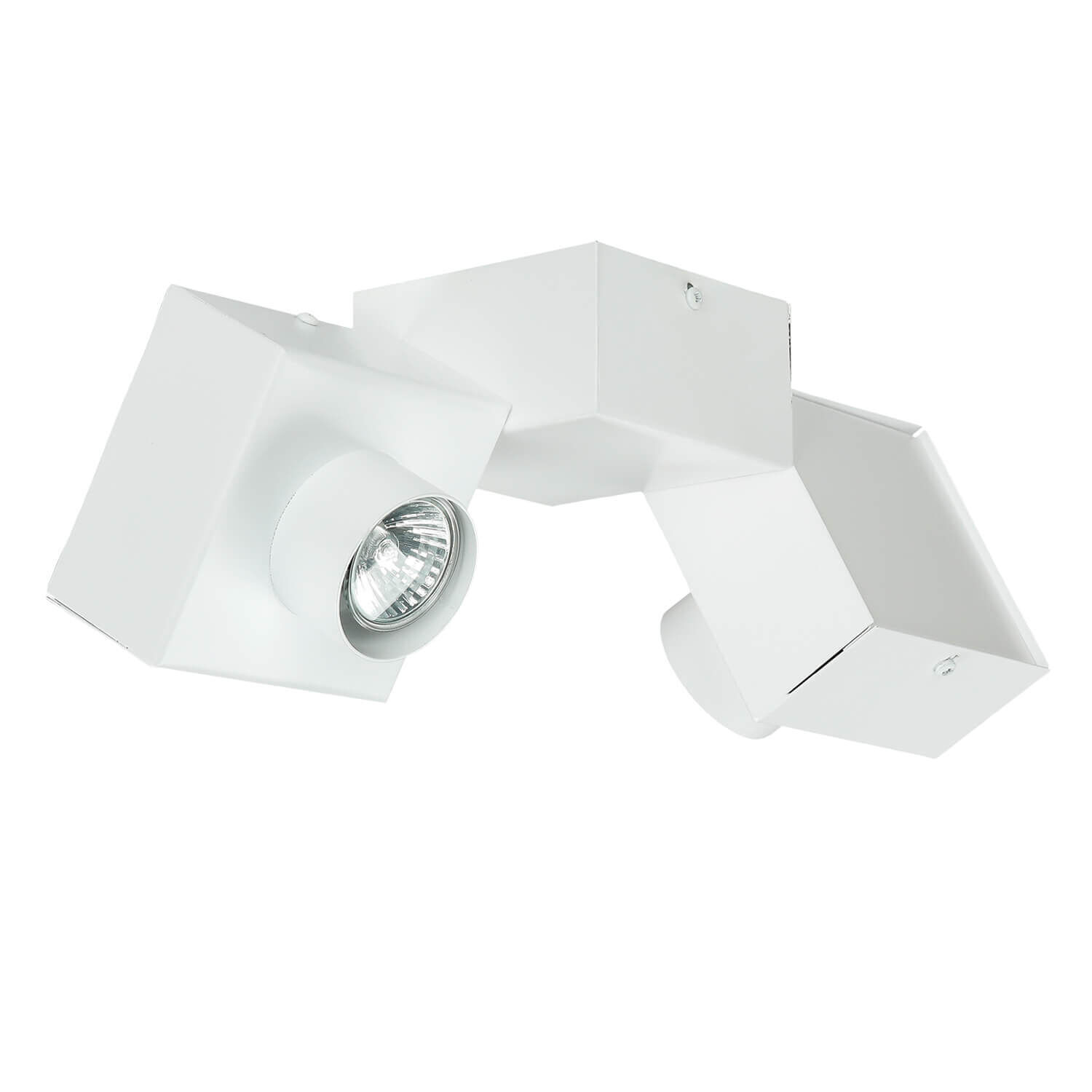 Plafonnier Quader Design Blanc Métal 2x GU10 Beleuchtung, Deckenleuchte