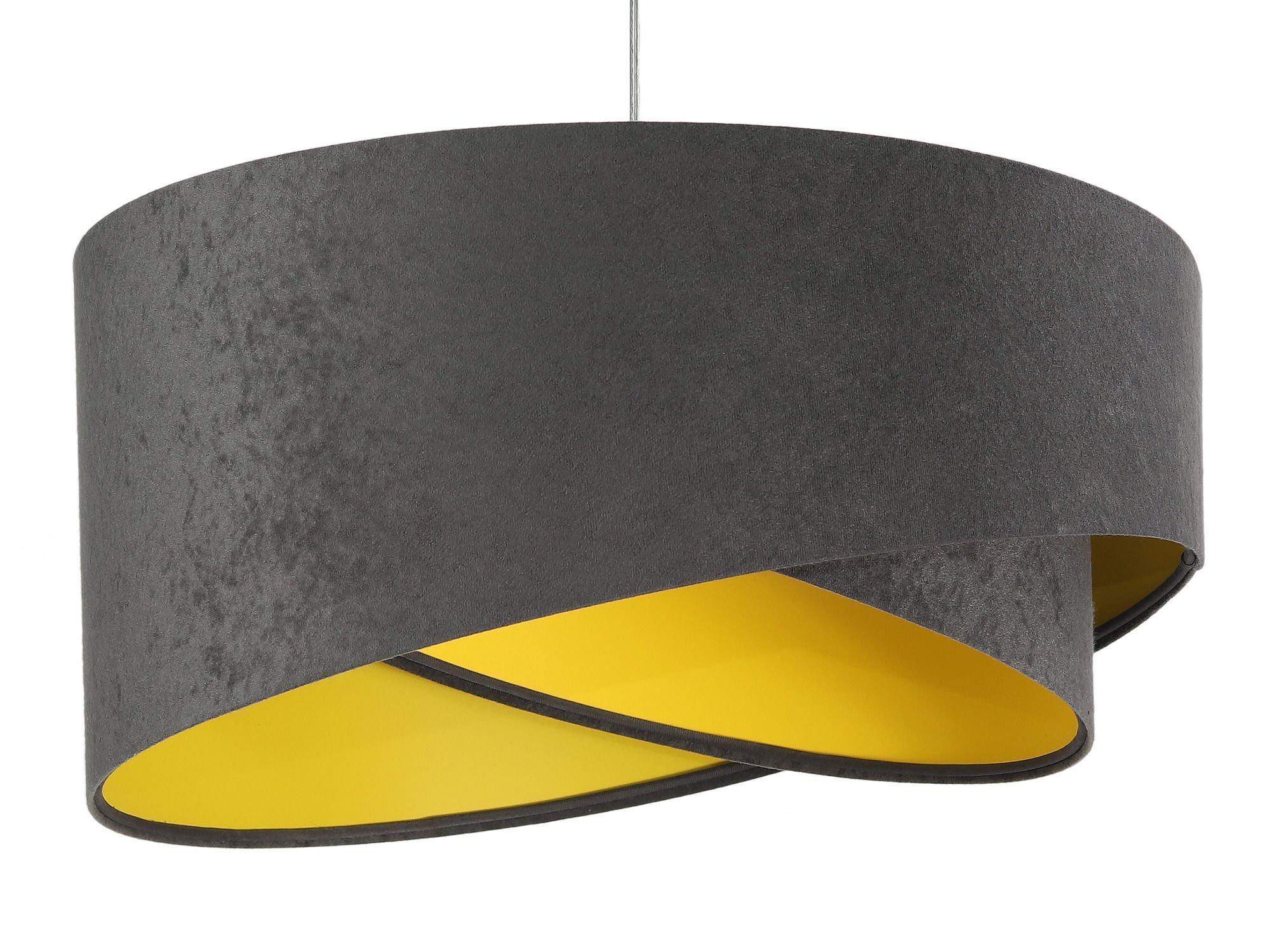 Suspension Gris foncé Jaune Ø50cm Tissu Table à manger