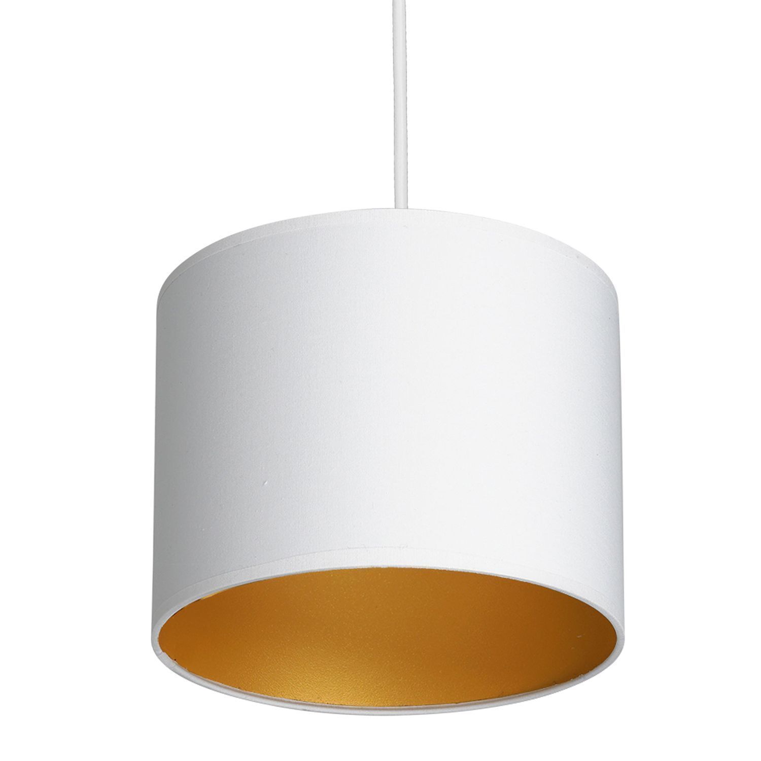 Lampe à suspendre Blanc Or Tissu Métal L:75 cm éblouissant Lampe, Lampenschirm