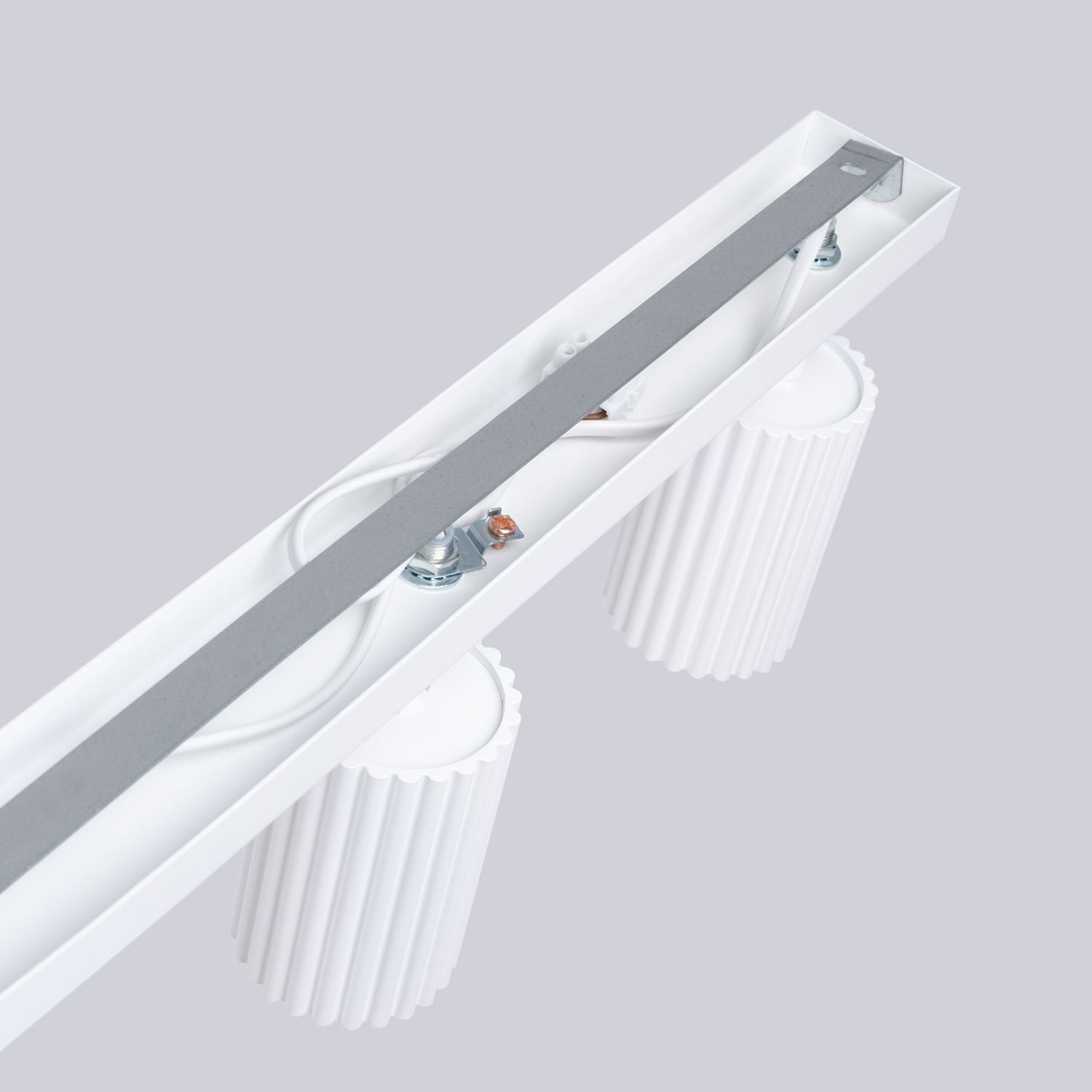 Lampe de plafonnier Moderne Blanc 117 cm orientable 6x GU10 Aluminium