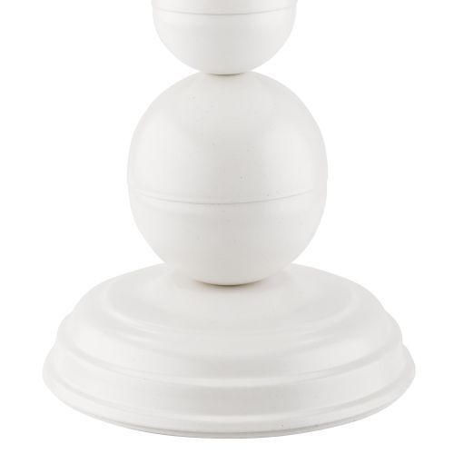 Lampe de table MADISYN Blanc Tissu H:38cm rond Campagne