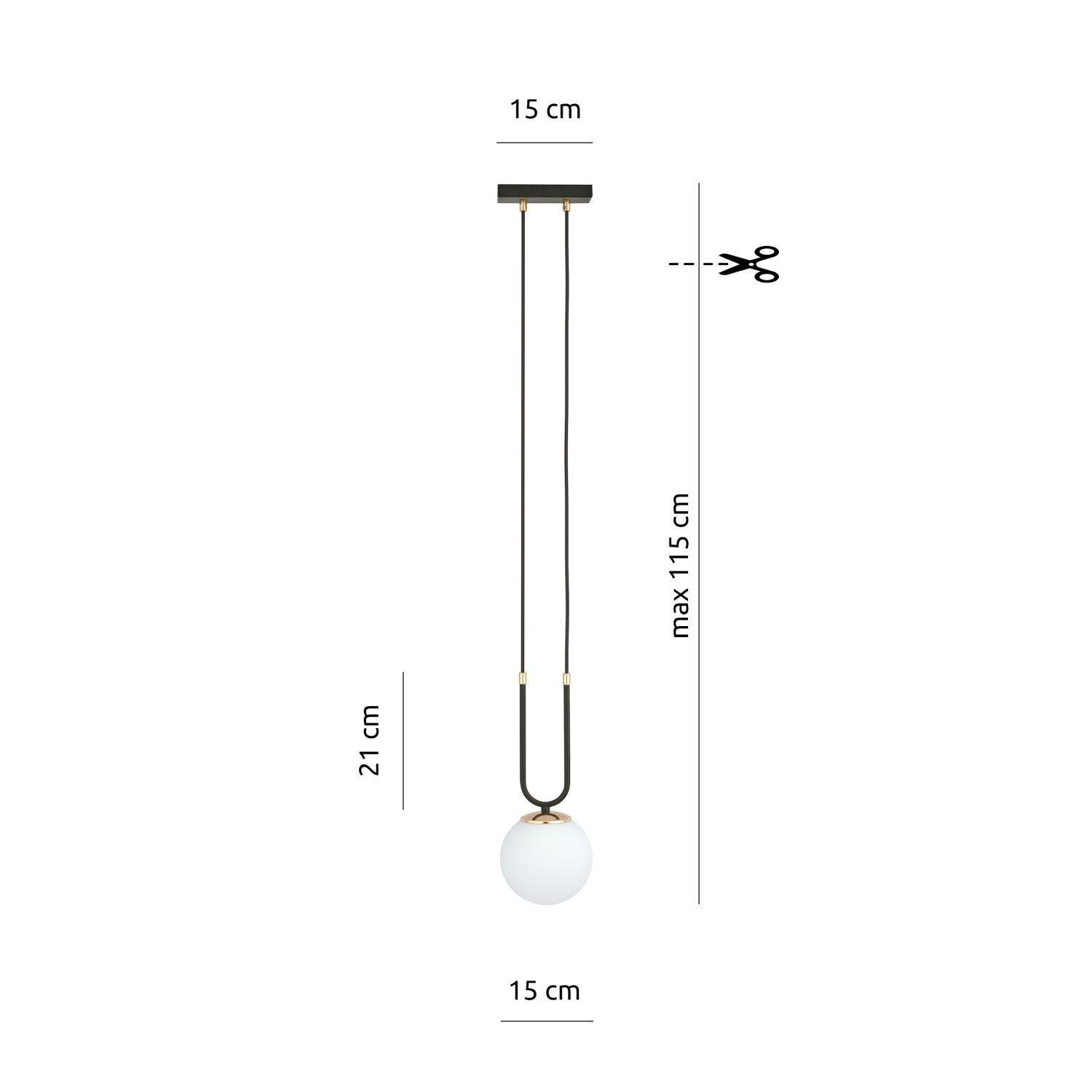 Lampe à suspendre verre métal H : max. 115 cm noir blanc E14 boule Besteck, Diagramm, Handlung, Löffel