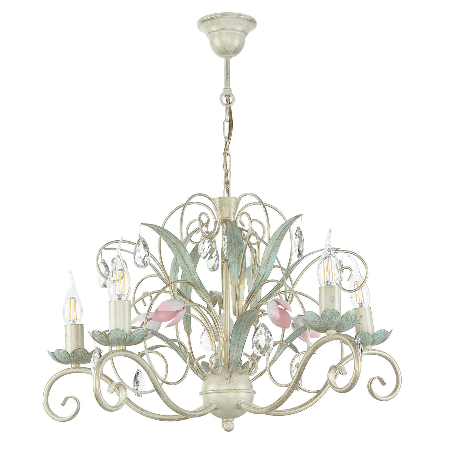 Lampe à suspendre Floral Ø62cm 5-flmg