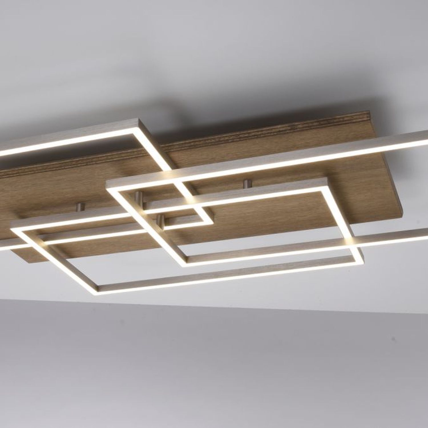 Confortable Lampe de plafonnier LED en bois L:82 cm 4320 lm dimmable Deckenleuchte