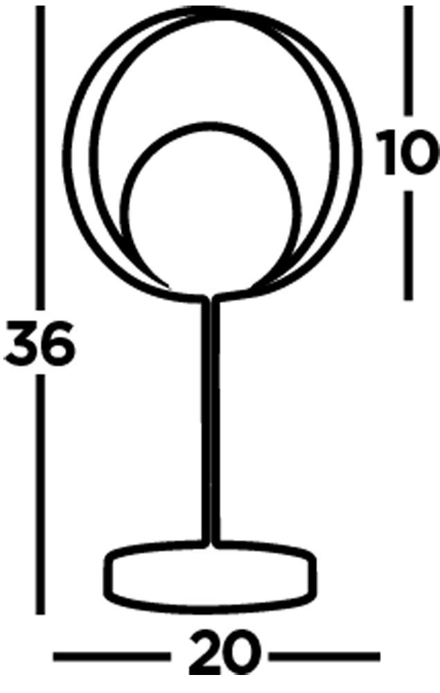Lampe de table métal verre hauteur 36 cm G9 noir blanc or