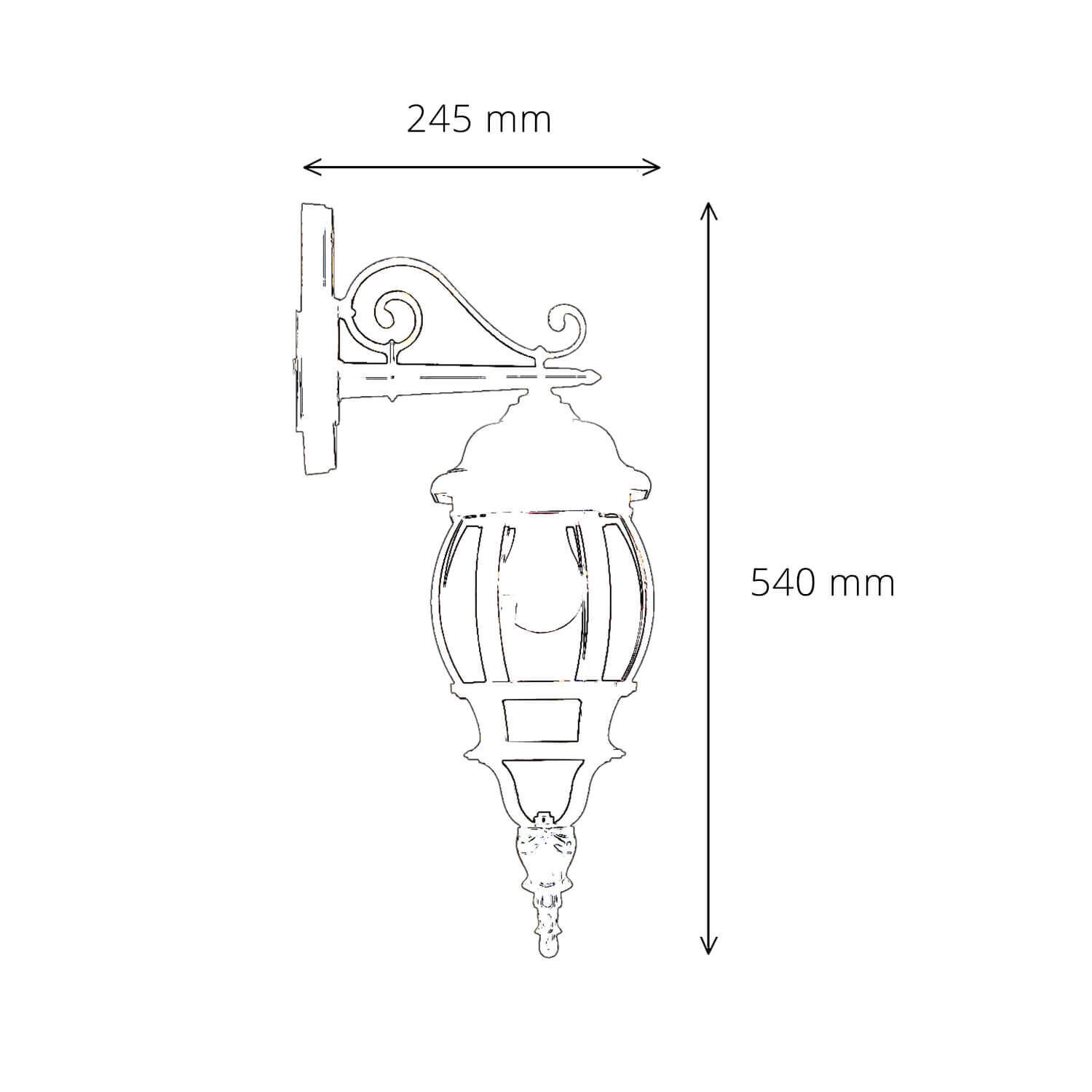 Außenleuchte, Wandleuchte, GartenLampe, Metall, Durchmesser 245mm