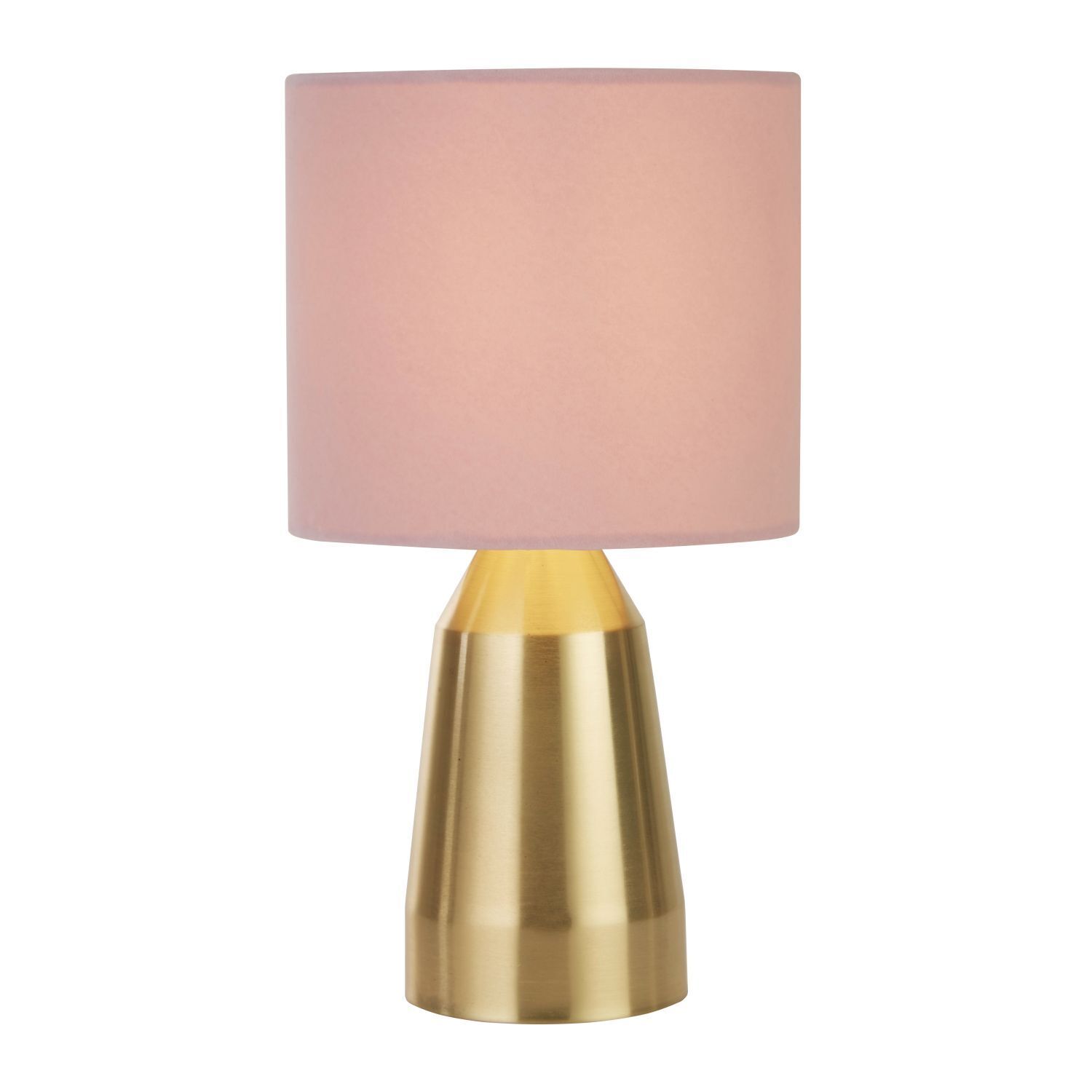 Lampe de table métal tissu H : 33 cm petit en rose or E14
