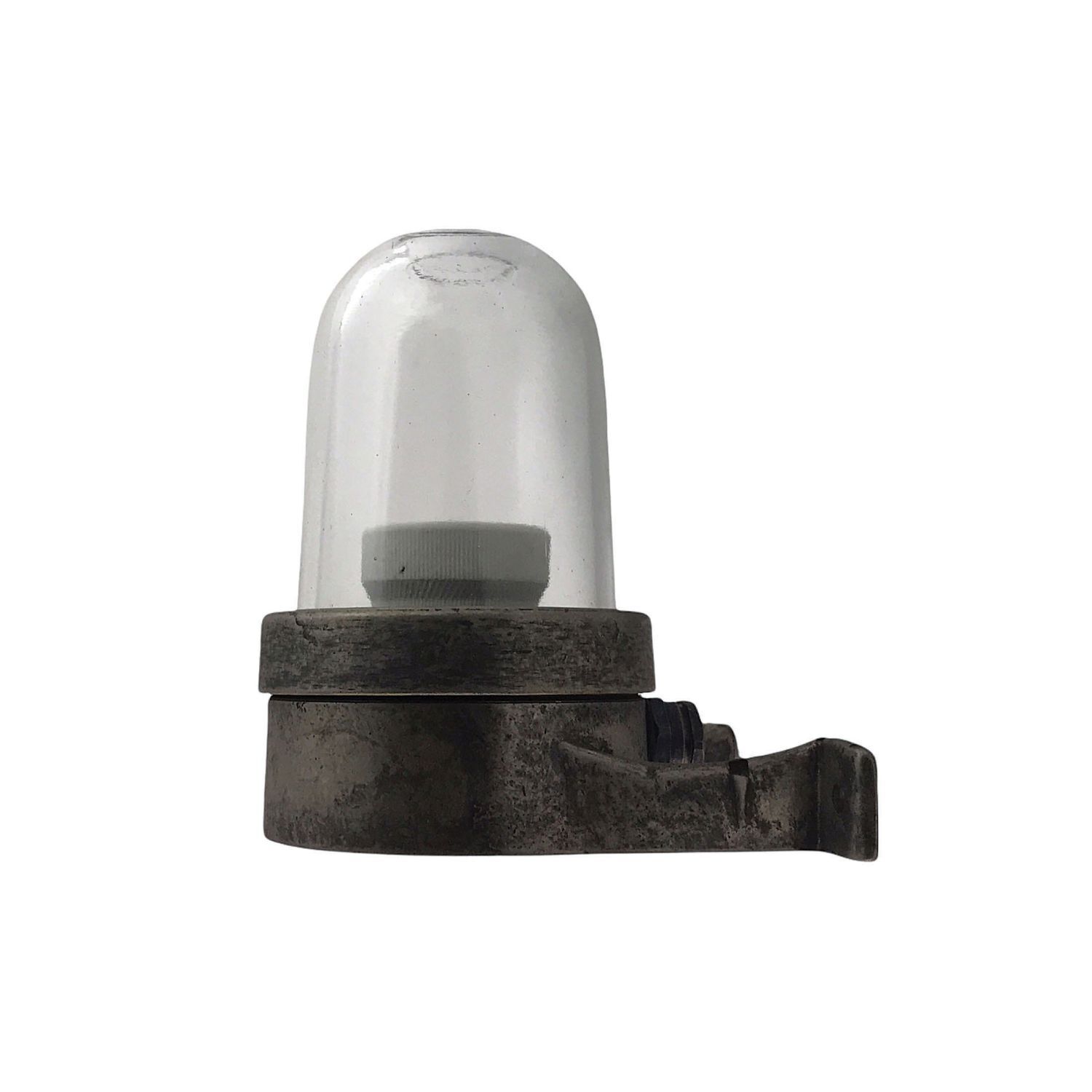 Applique extérieure laiton verre hauteur 15 cm IP64 étain E27