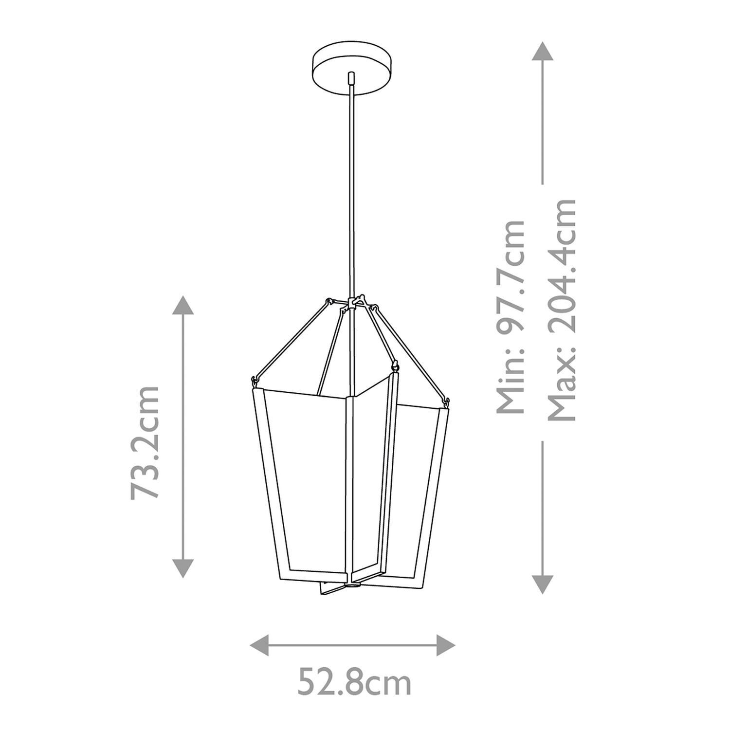 Suspension LED métal 52,8 cm large 3000 K Moderne