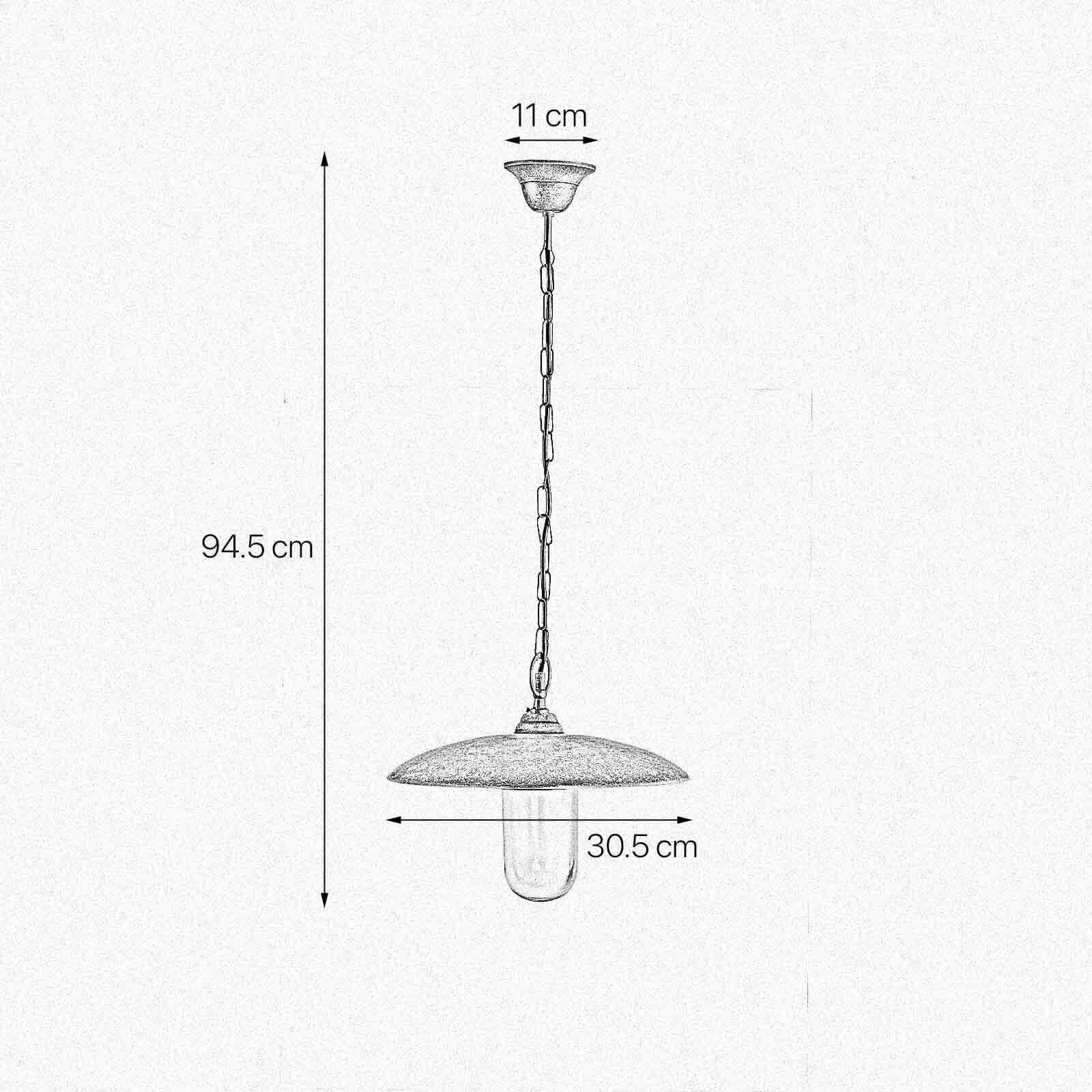 Lampe d'extérieur suspendue IP44 E27 Ø 30,5 cm laiton véritable