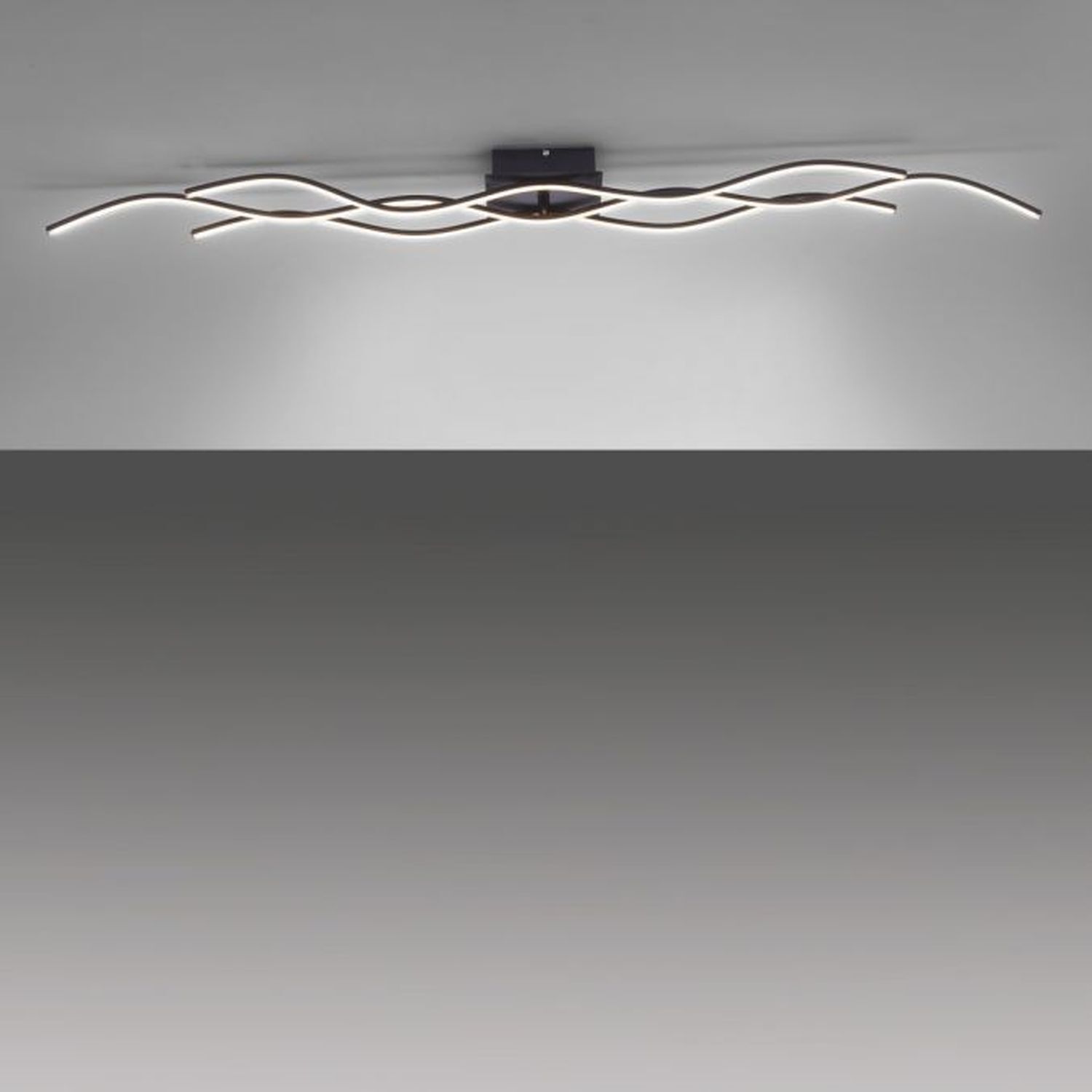 Plafonnier LED Vagues Métal Noir 139 cm 3000 K Deckenleuchte