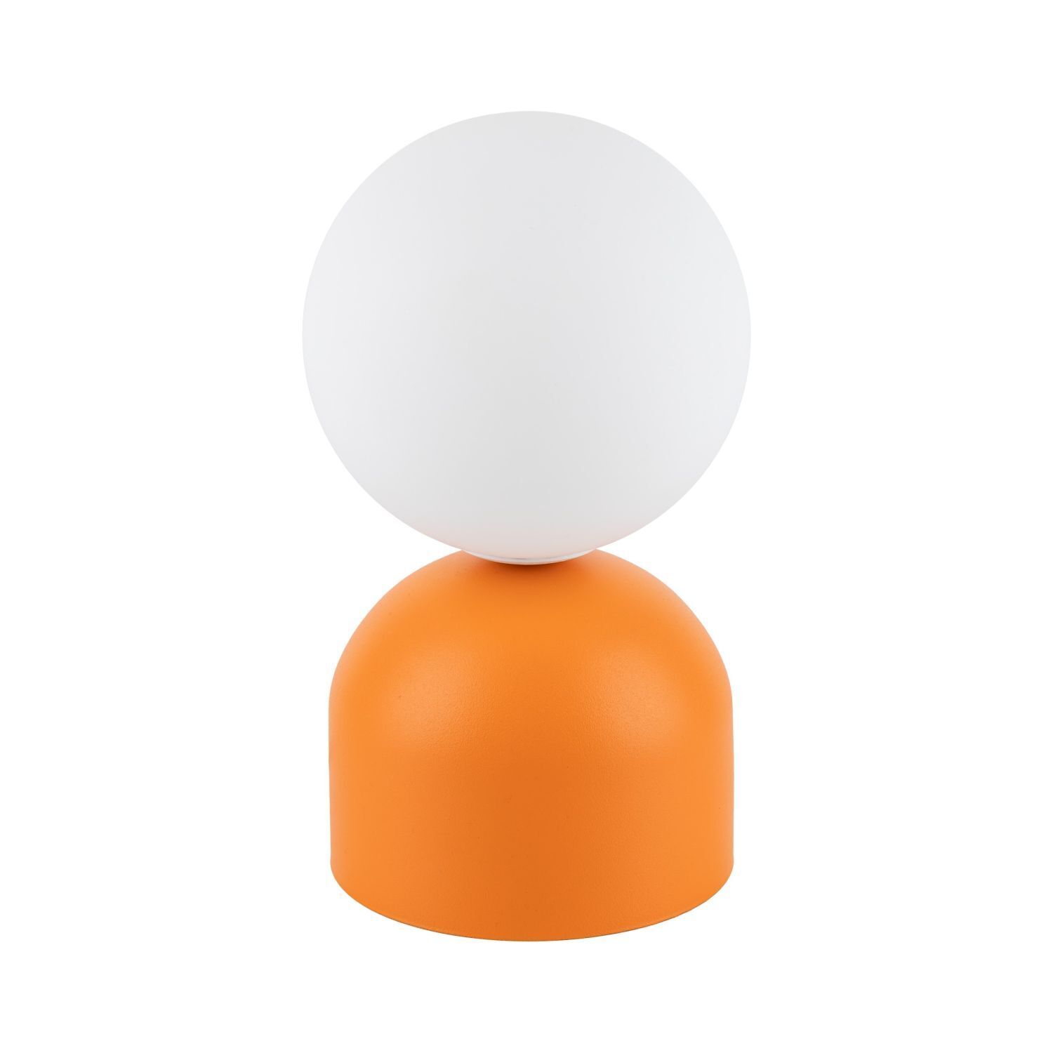 Lampe de table orange blanc métal verre H : 21 cm petit G9 Ballon, Kugel