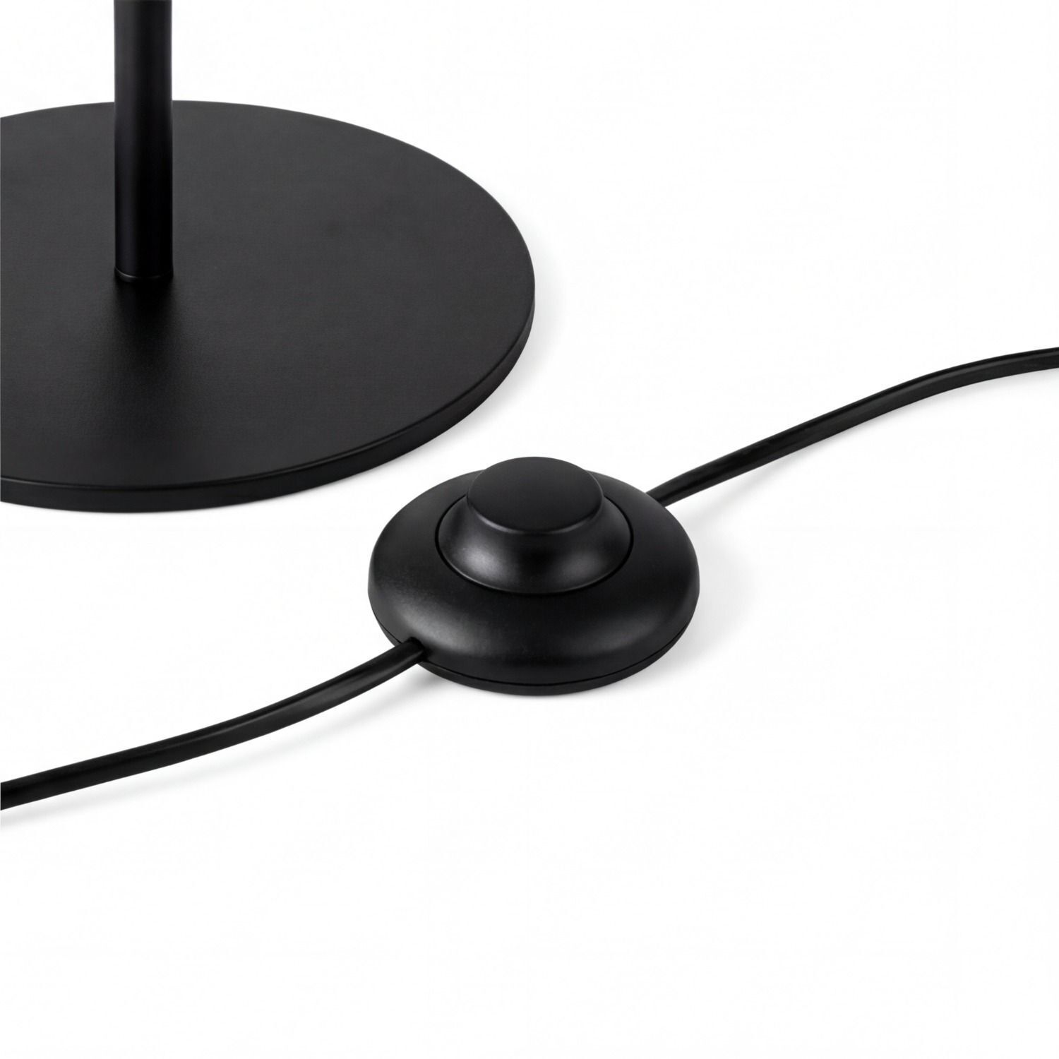 Stehlampe Schwarz Rauchglas Metall Schalter 160 cm E27 Lamppost, Lamp base, Fußschalter, Schwarz, Kabel-Lampe