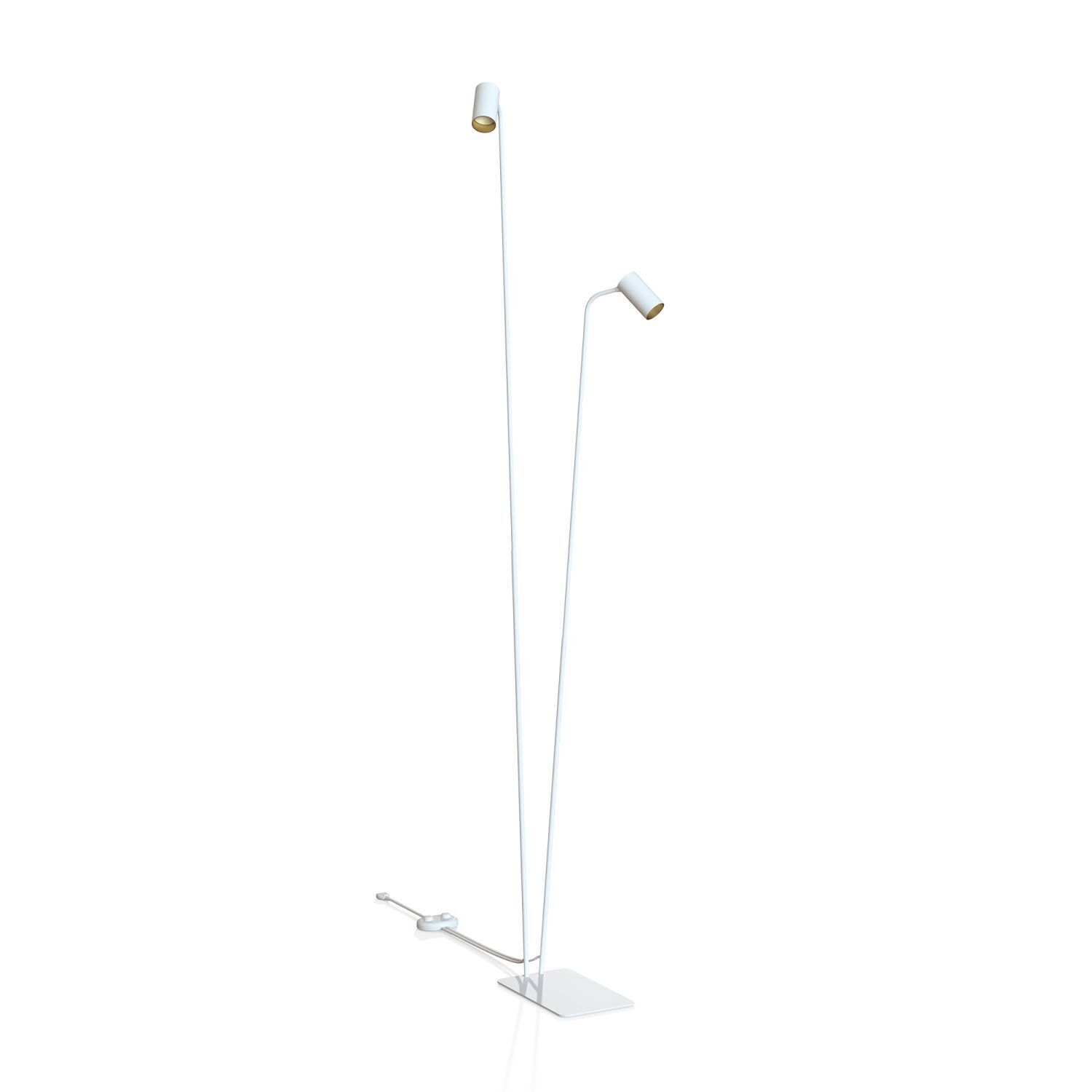 Lampadaire à 2 flammes GU10 212-216 cm en blanc doré