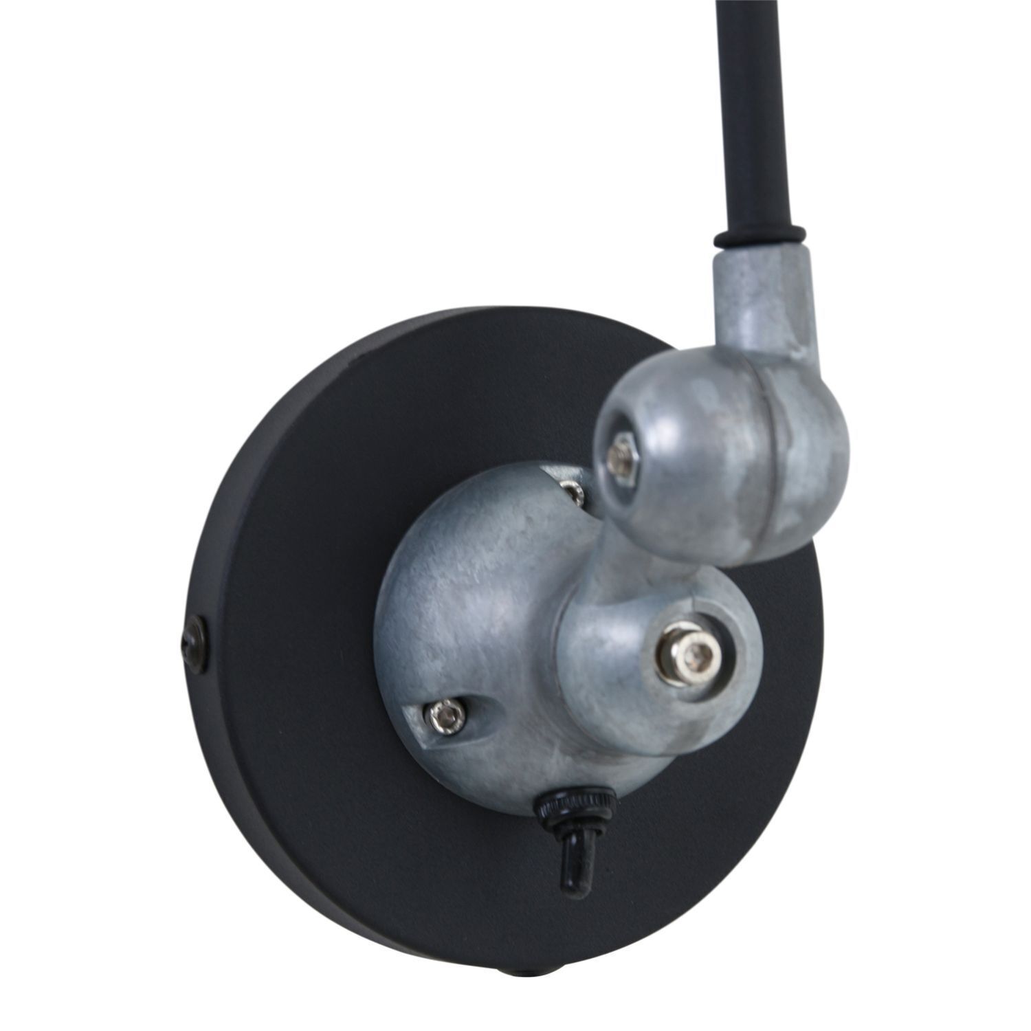 Wandspot mit Stecker in Schwarz Silber E14 flexibel Wandspot mit Stecker in Schwarz Silber E14 flexibel