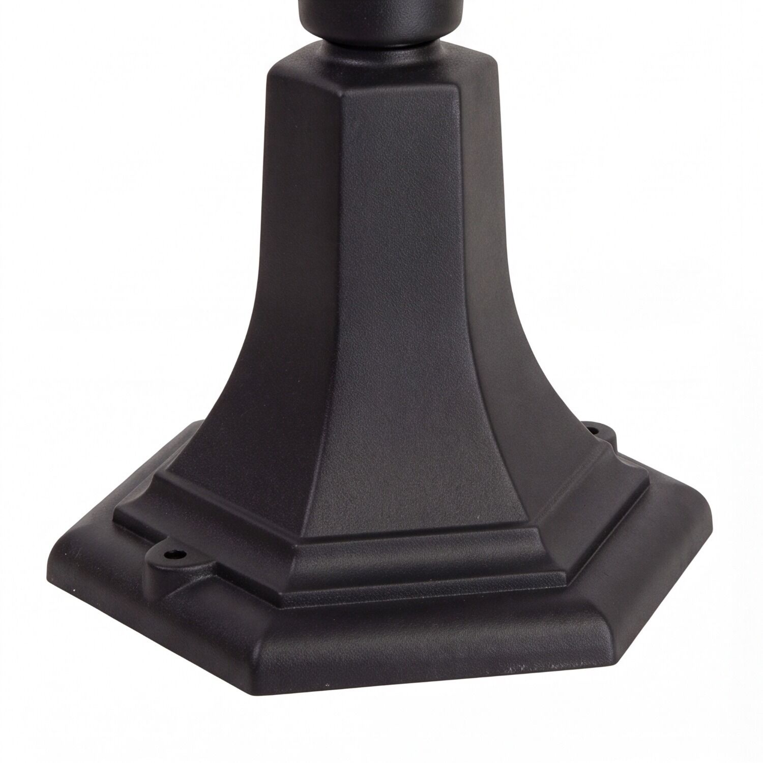 le51521-stehlampe-terrasse-aussen-metall-glas-rustikal-e27-ip44-schwarz-07 Standfuß, Basis, Stellfuß, Gussbasis, Metallisch schwarz