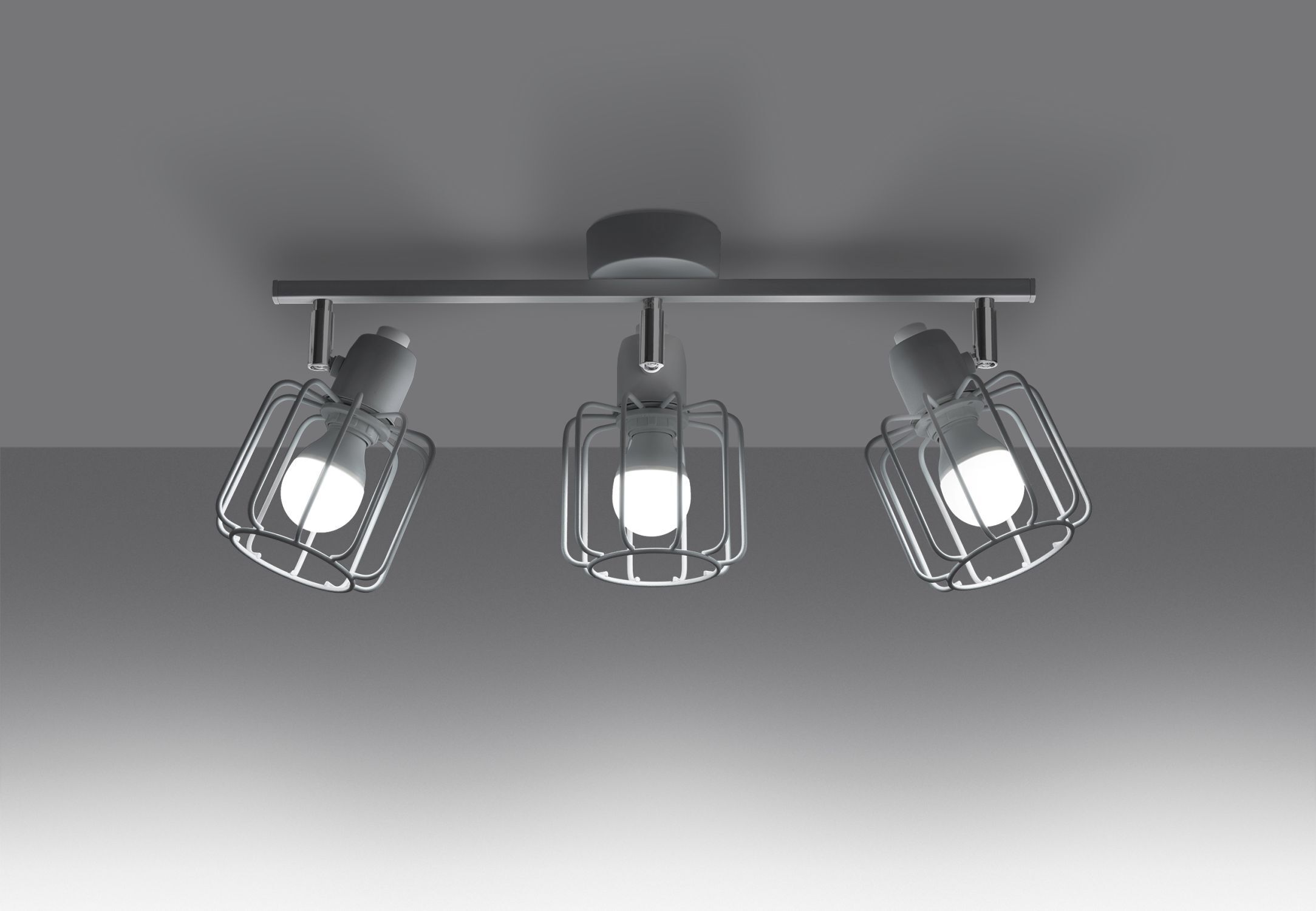 Spot de plafond blanc E14 3 flammes métal rétro TISTA