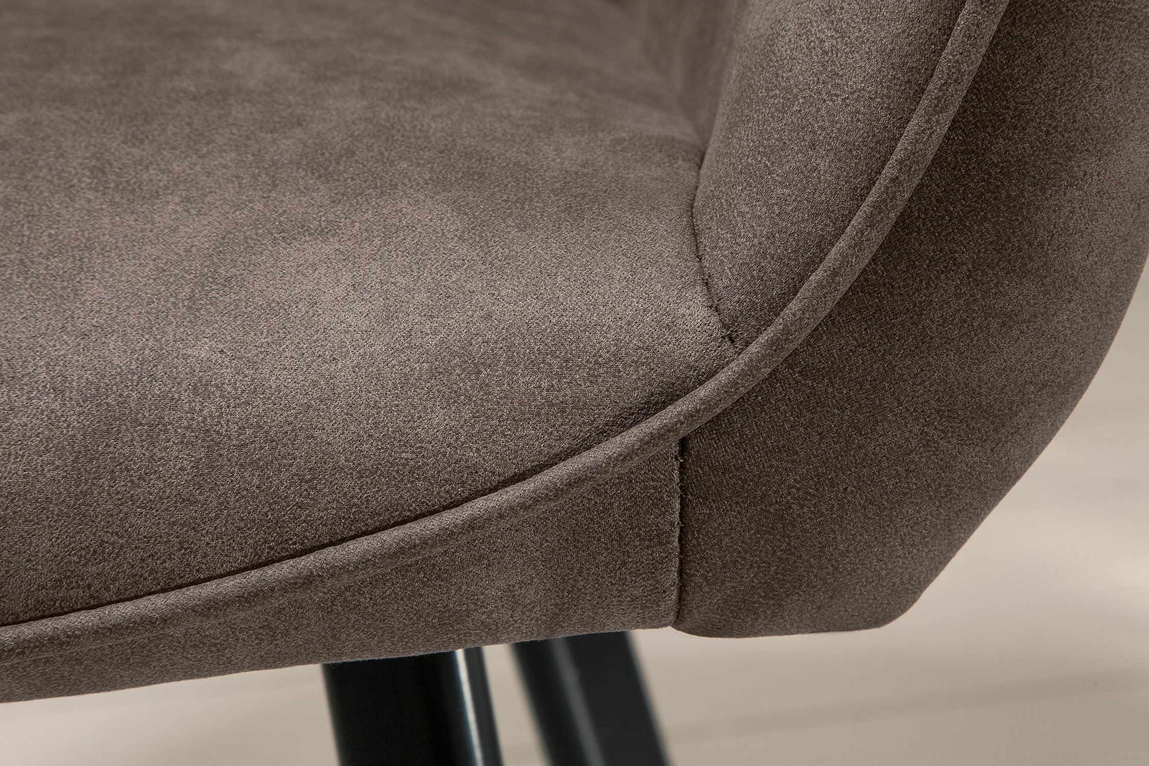 Chaise de salle à manger Retro Taupe Noir Tissu Métal avec accoudoirs Kissen, Dekoration für Zuhause, Mobiliar, Stuhl