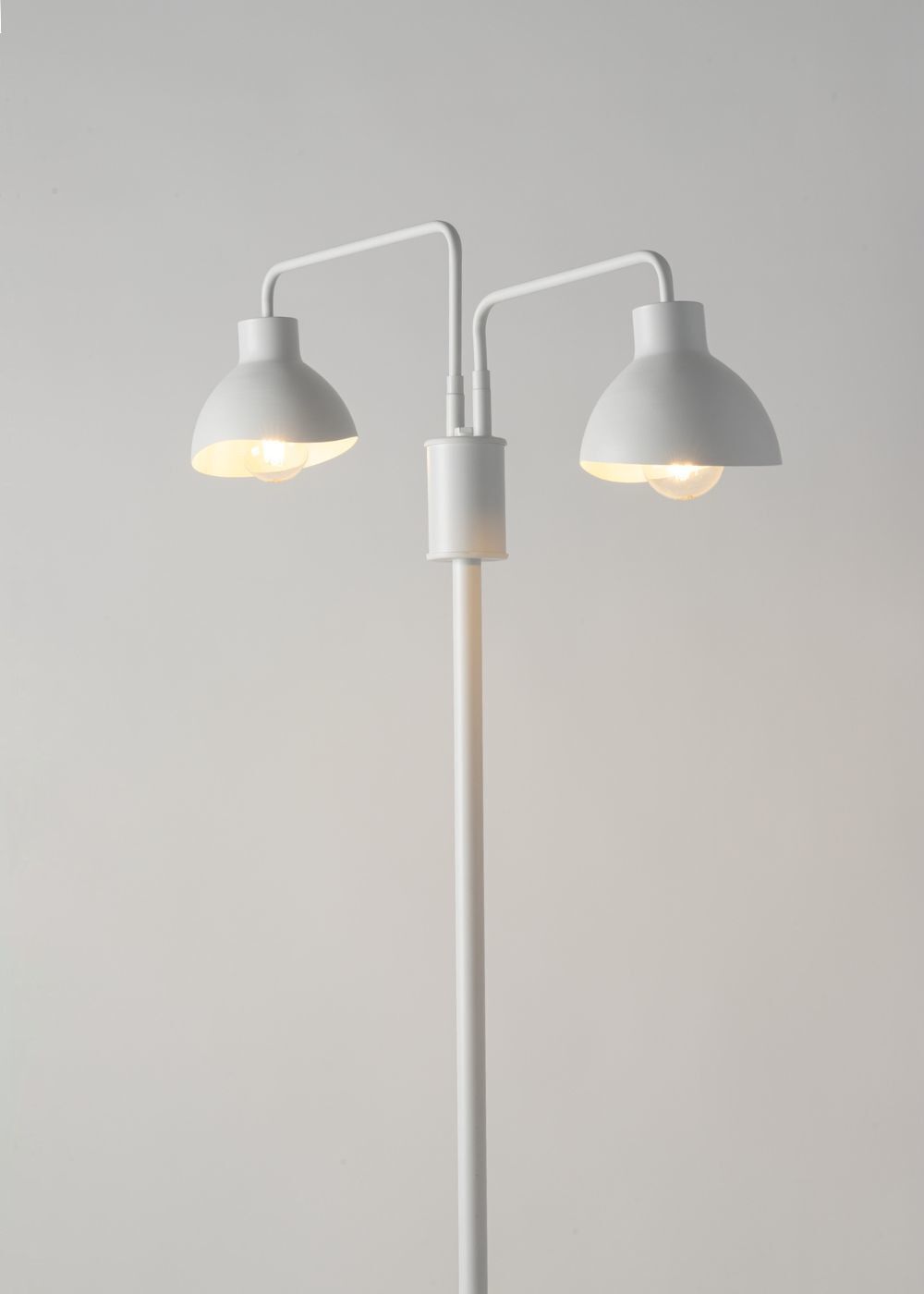 Lampadaire 2 flammes Blanc Métal Lire E27 162 cm de haut