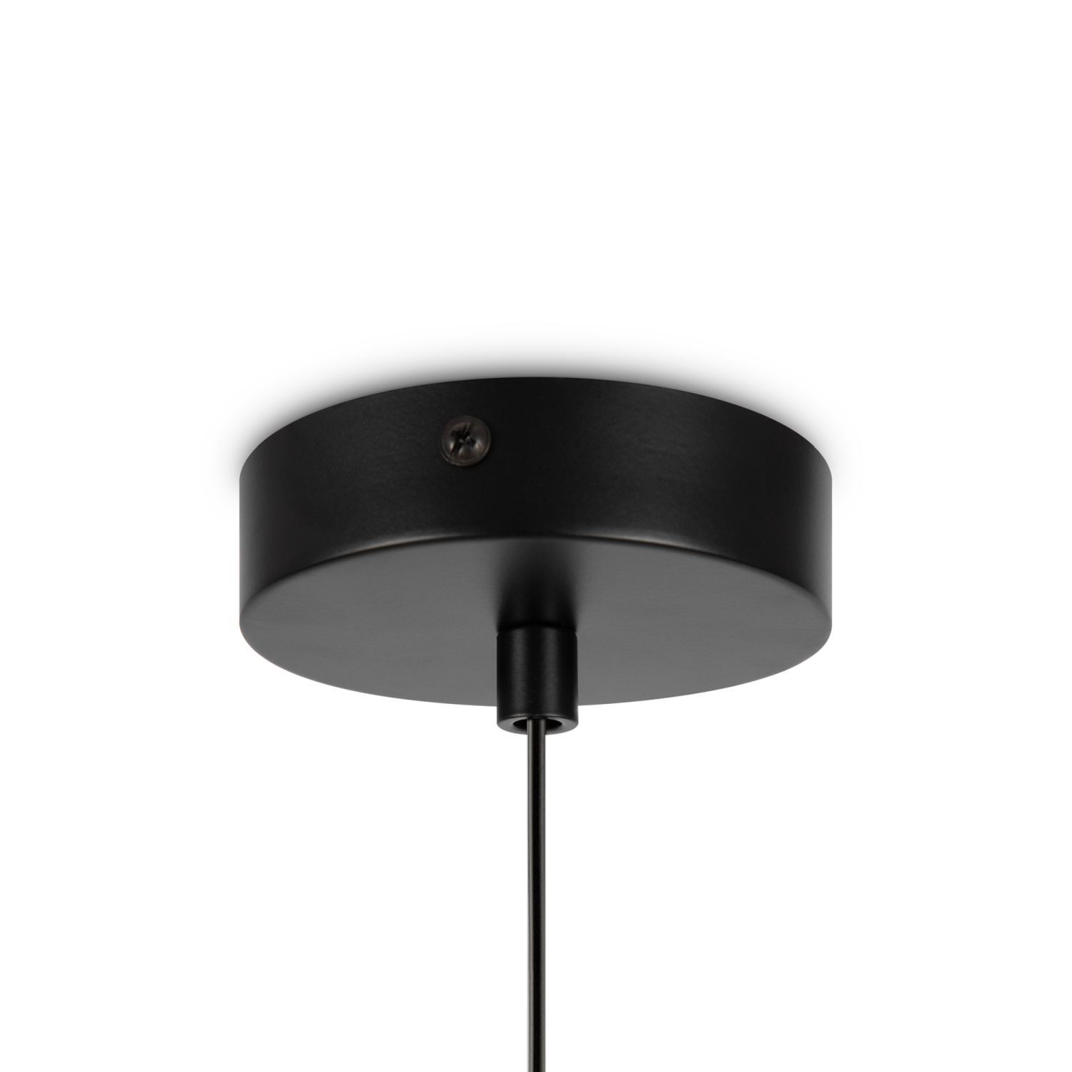 Lampe à suspendre métal verre E14 Ø 15 cm rond noir blanc