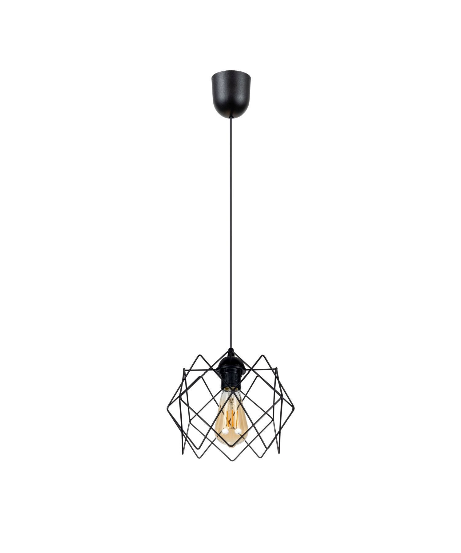 Loft Lampe à suspendre Noir Métal Ø19 cm E27 décoratif