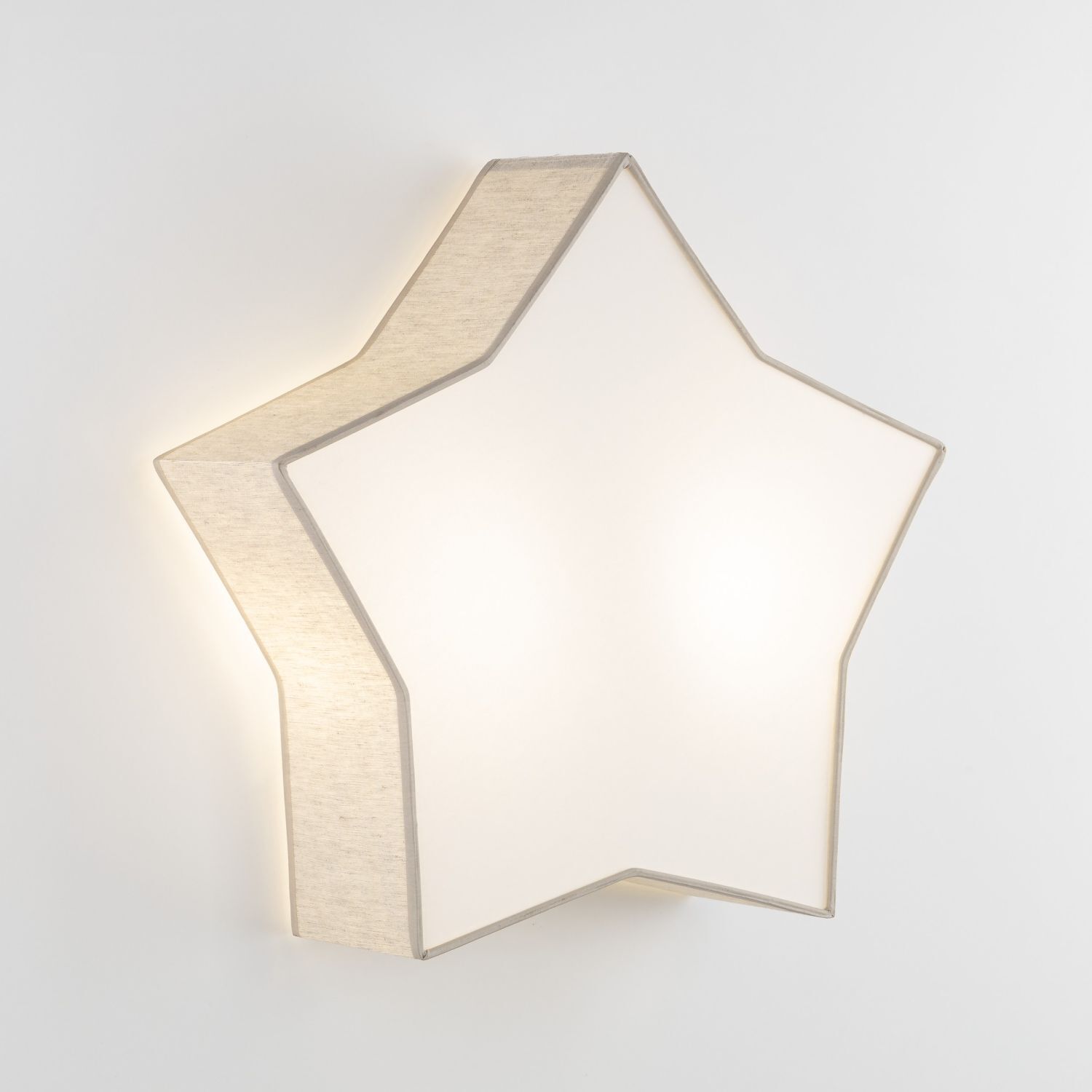Lampe pour chambre d'enfant Lin 45 cm de long Étoile Blanc Beige 2x E27 Spiegel