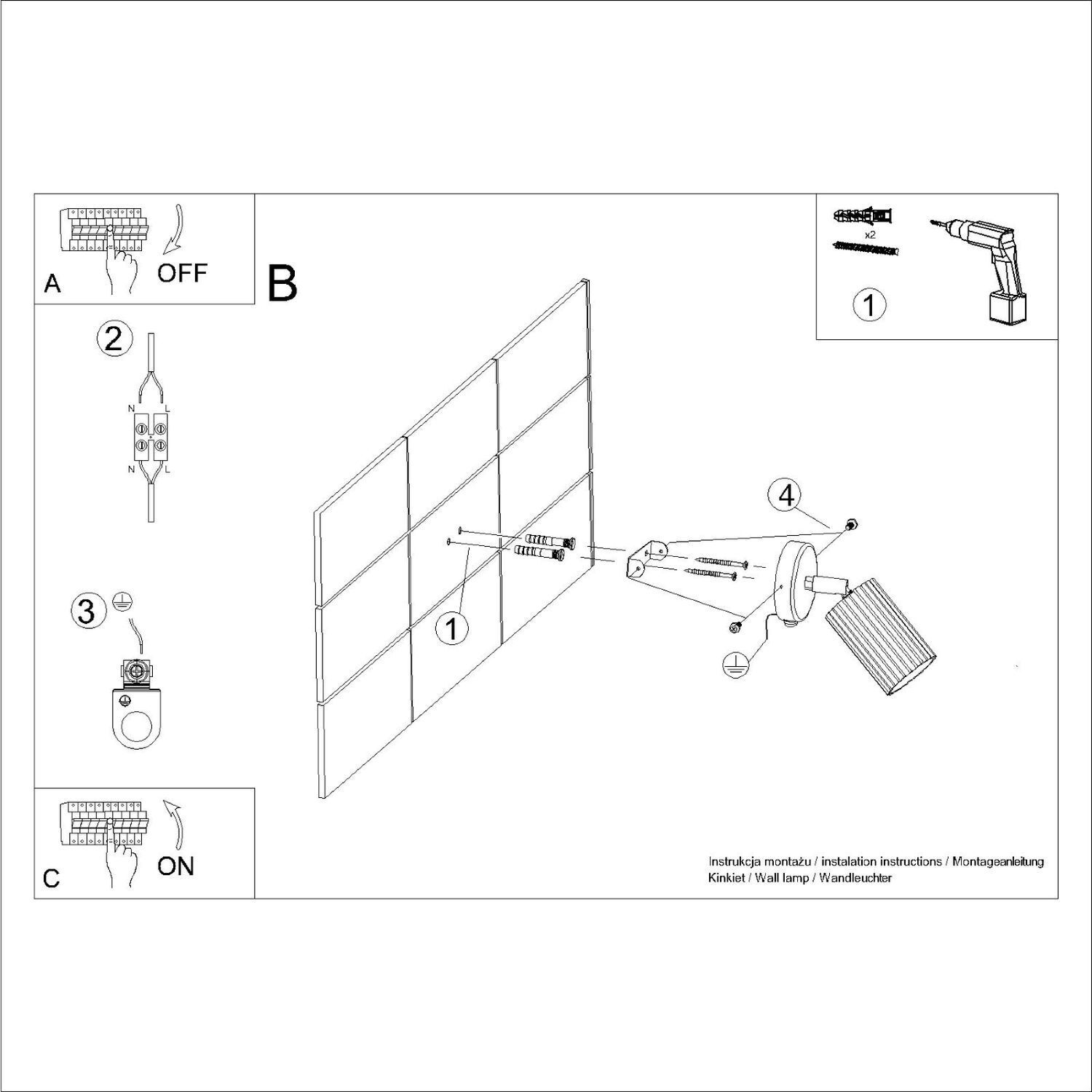 Lampe de lecture pivotante murale GU10 L : 8 cm petite en or en alu