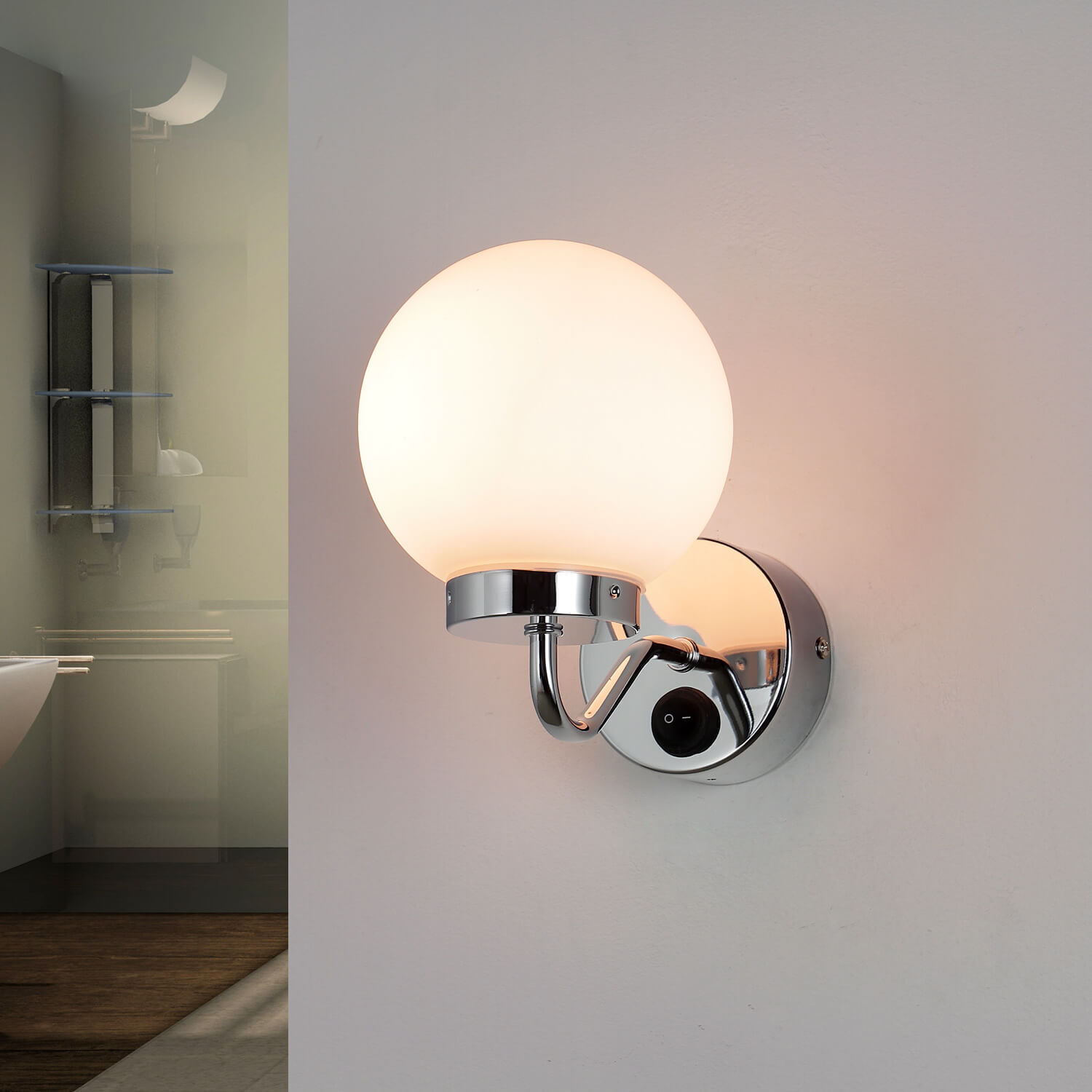 Luminaire de salle de bain Togo en argent