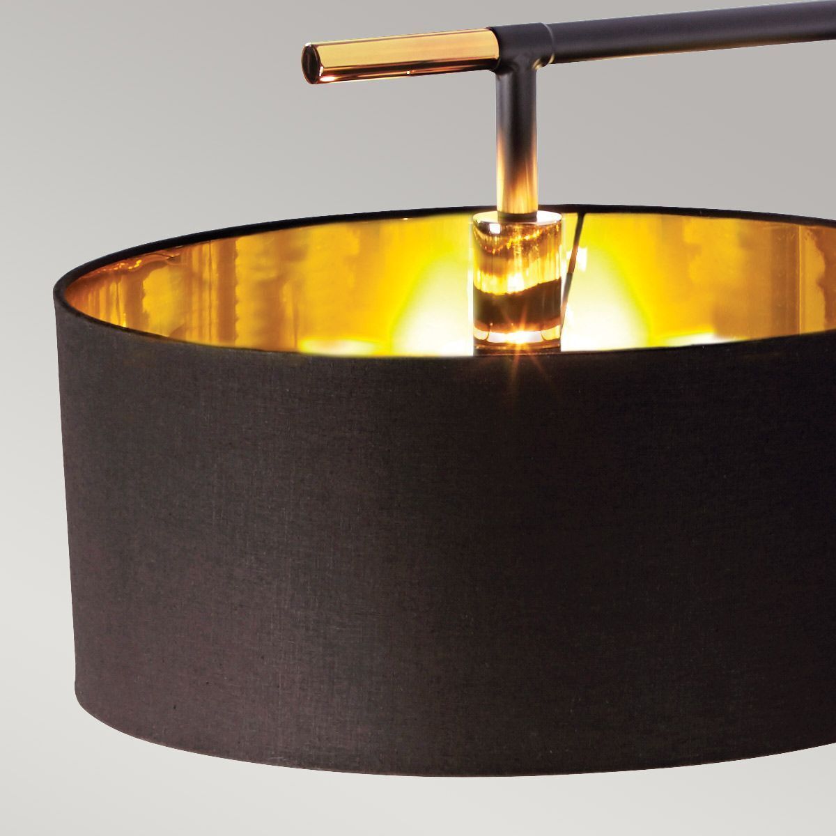 Lampadaire noir laiton 162 cm de haut E27 tissu métal Lampe