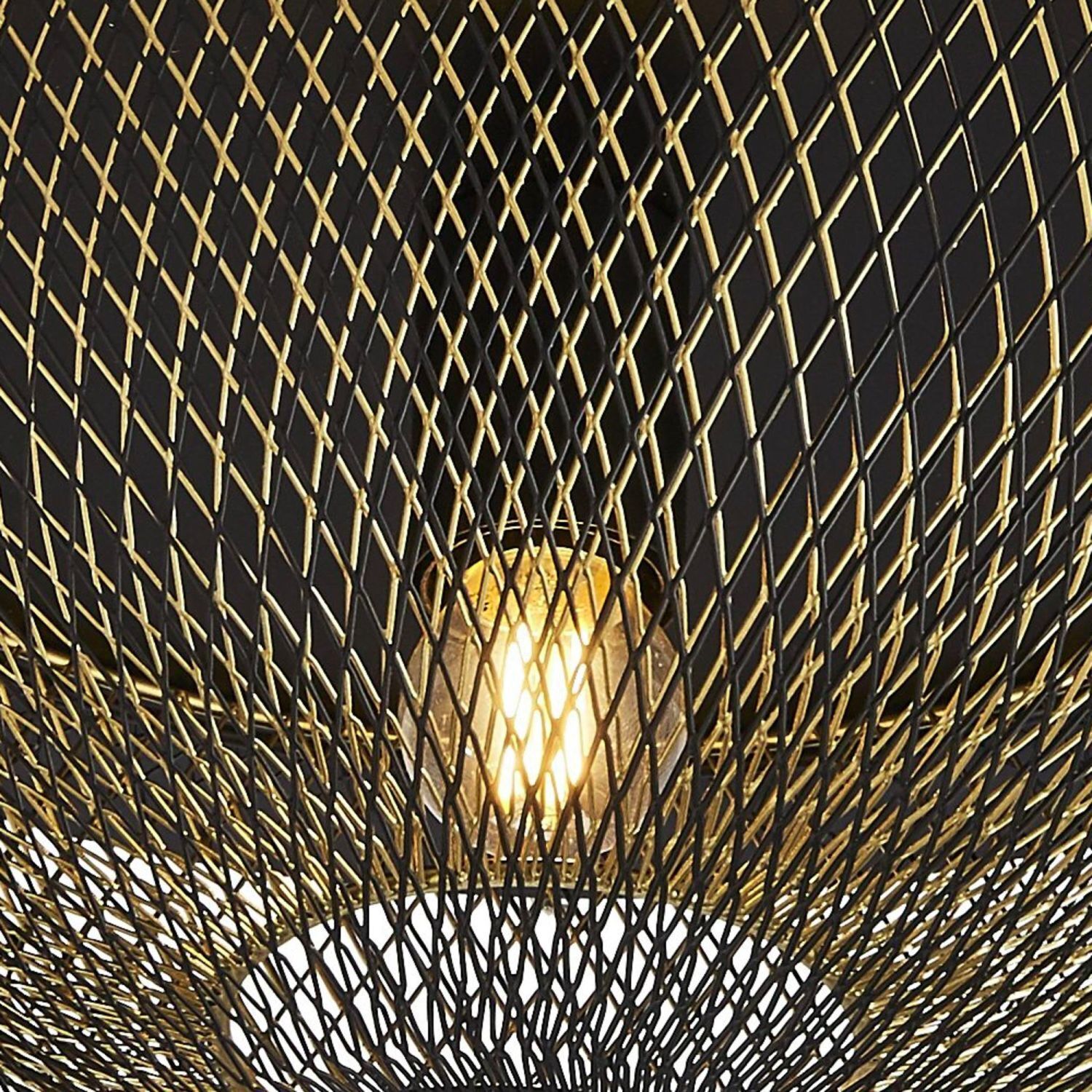 Plafonnier noir or rond Ø 40 cm E27 métal
