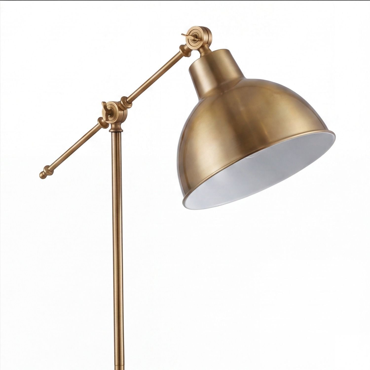 stehlampe-stehleuchte-leselampe-kupfer-bauhaus-flexibel-verstellbar-4 Stehlampe, Industrielook, Messing, Beinhalter, Schirm Lampe