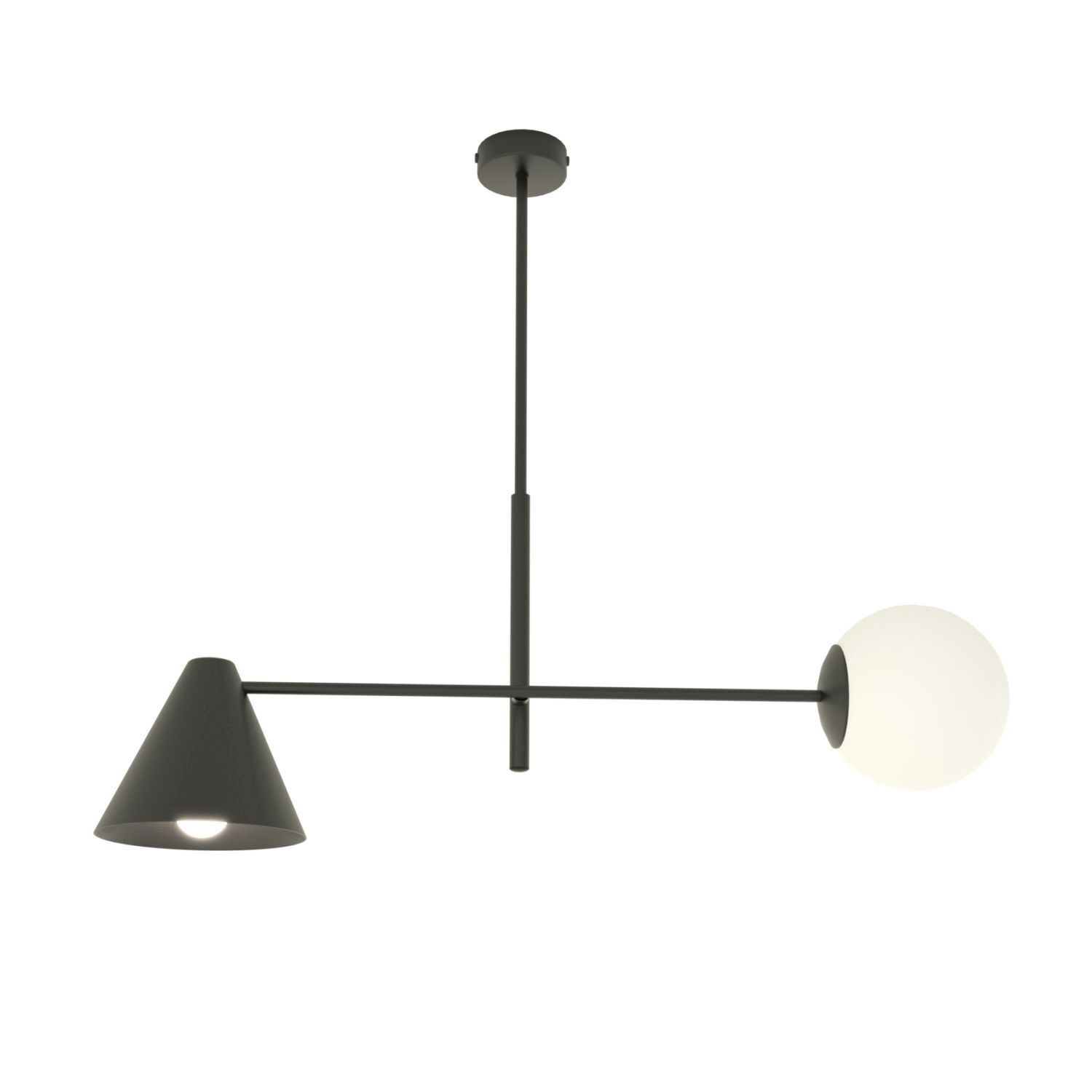 _decke, pendelleuchte, deckenlampe, schwarz, globe