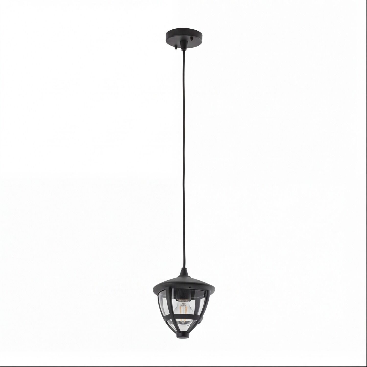 metall-lampen-haengelampe-aussen-laternen-kiki-1x-e27-bis-10-w-schwarz-aluminium-kunststoff-pc-fuer-garten-terrasse-no10496-01 Hängeleuchte, Kronleuchter, Hängelampe, Industrie-Design, Metallfassung