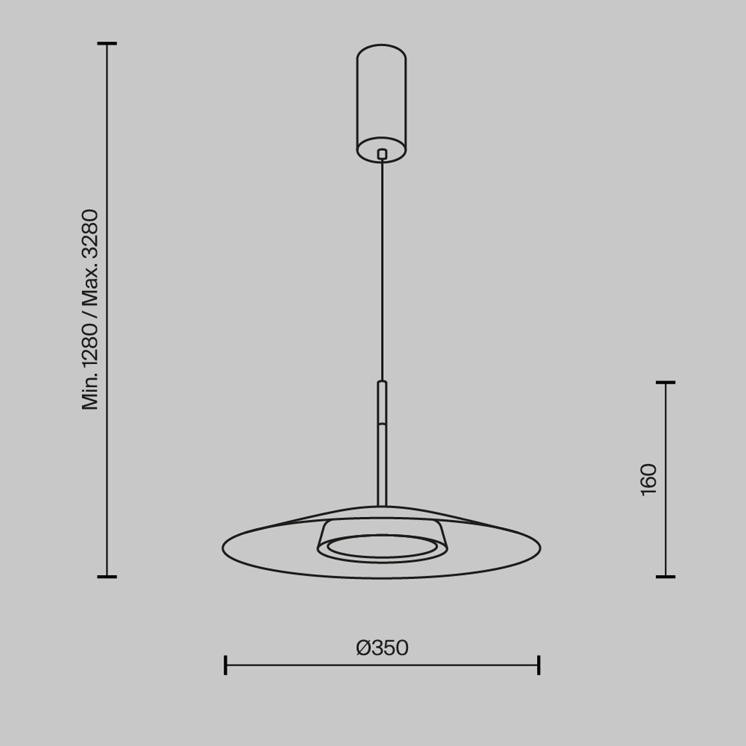 Luminaire suspendu LED aluminium blanc chaud 3000 K 500 lm rond