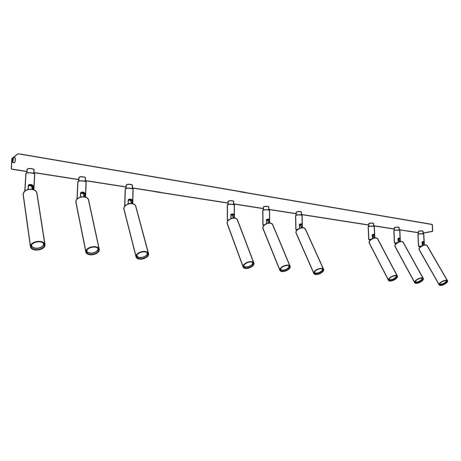 Spot de plafond réglable noir métal G9 116 cm de long