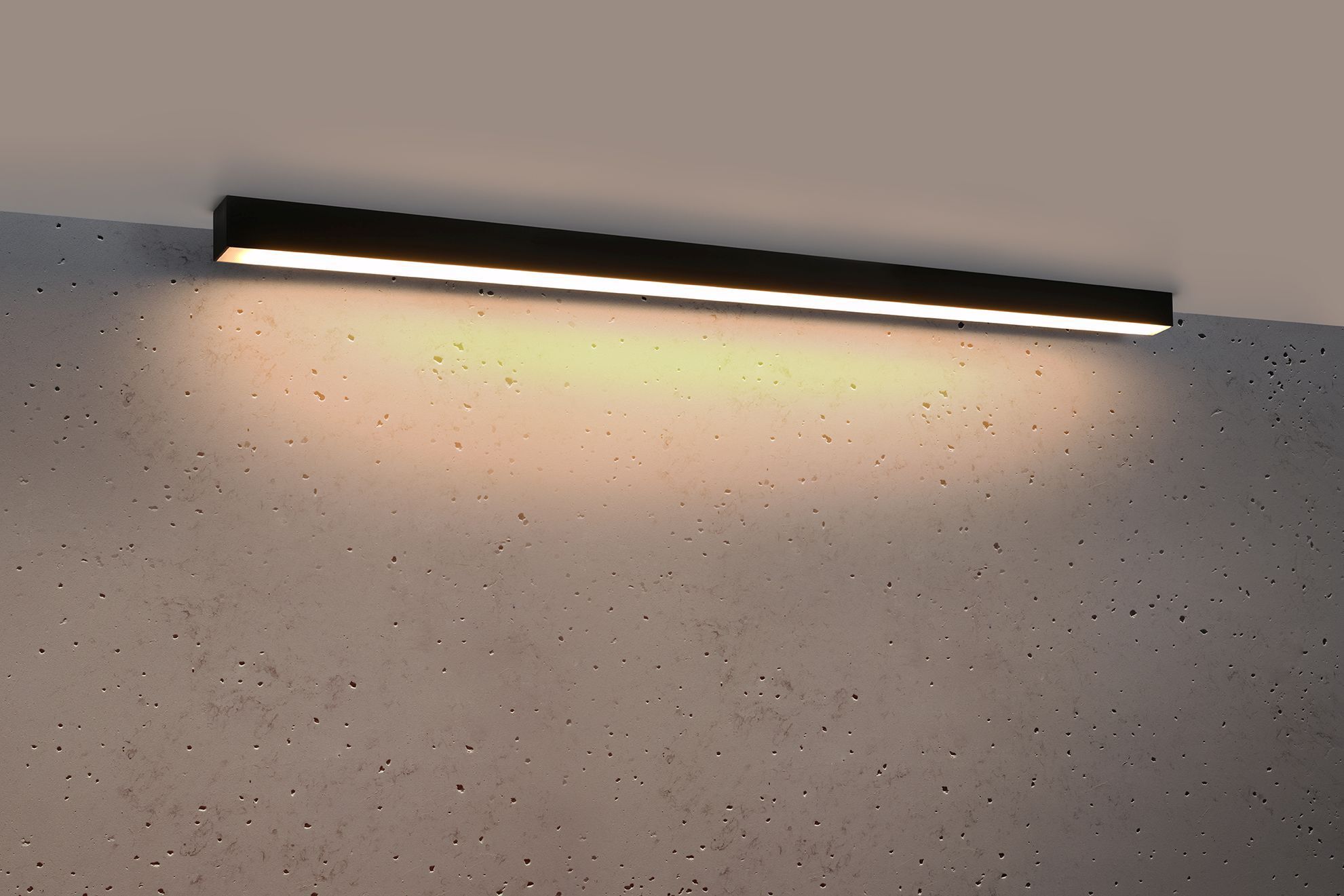 Plafonnier LED Noir L : 118 cm H : 6 cm 3000 K