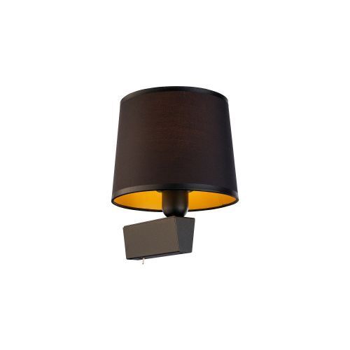Applique avec interrupteur Abat-jour en tissu noir or Moderne