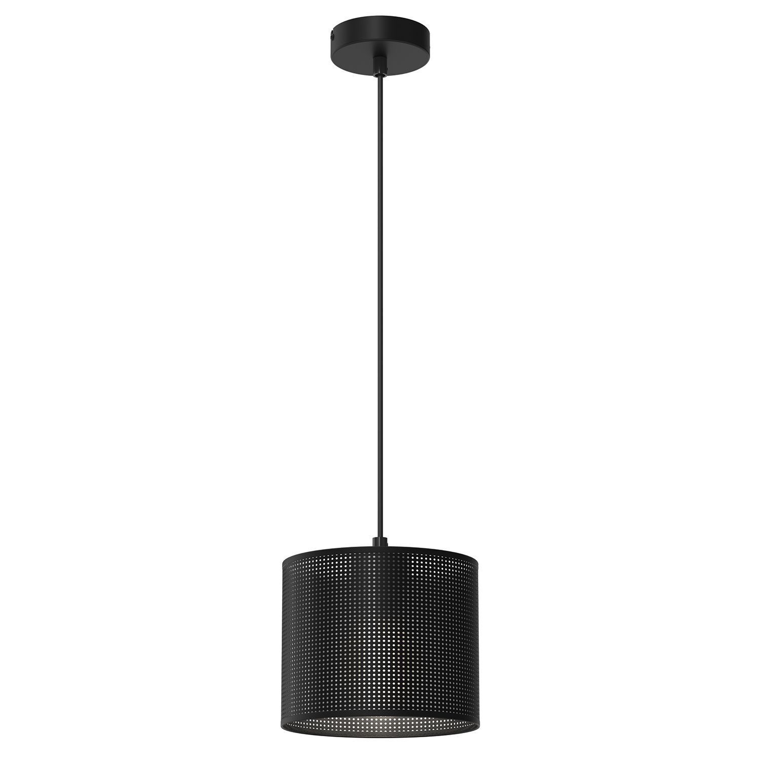 Suspension noire métal Ø18 cm rond E27 Loft