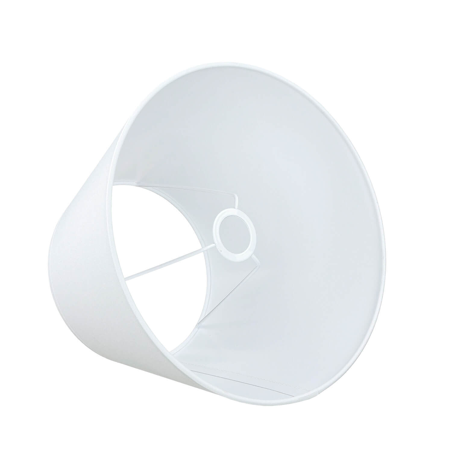 Abat-jour en tissu pour lampe de table E14 Ø 25 cm Blanc conique