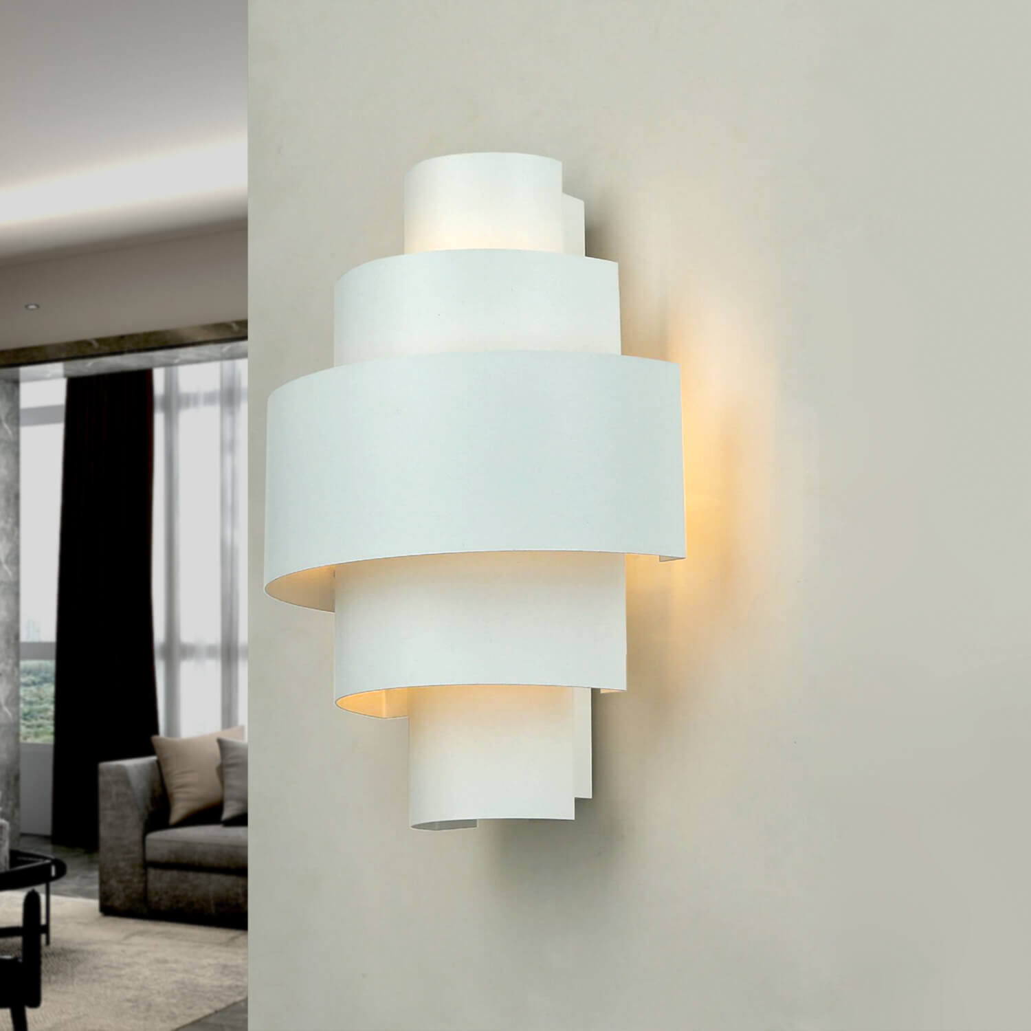 Applique murale noble Blanc Motif lumineux Lampe