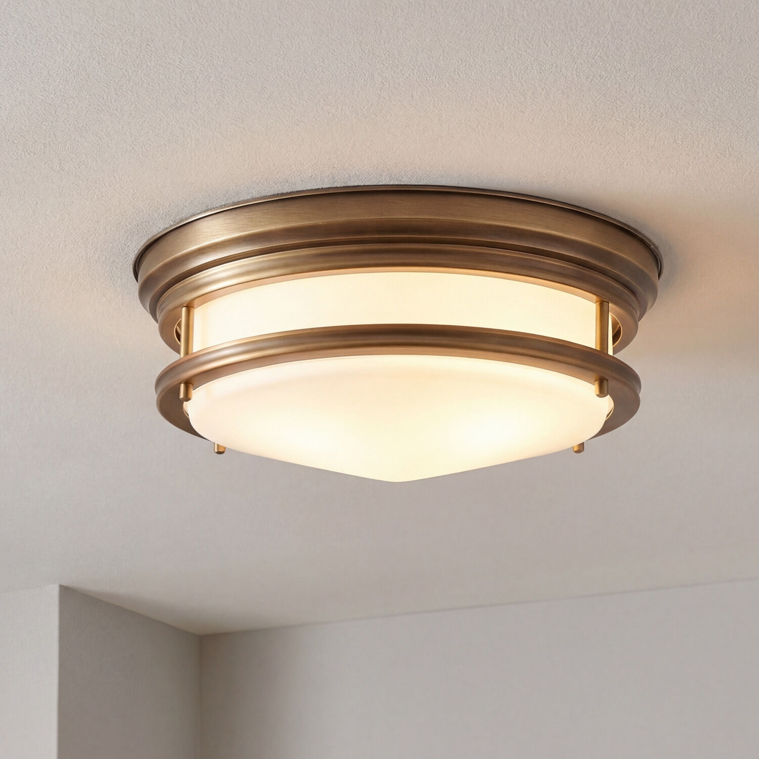 deckenleuchte-deckenlampe-coban-3-flammig-bronze-gebuerstet-weiss-jugendstil-06 deckenleuchte, flush mount, messing, kugel schirm, lampenfitting