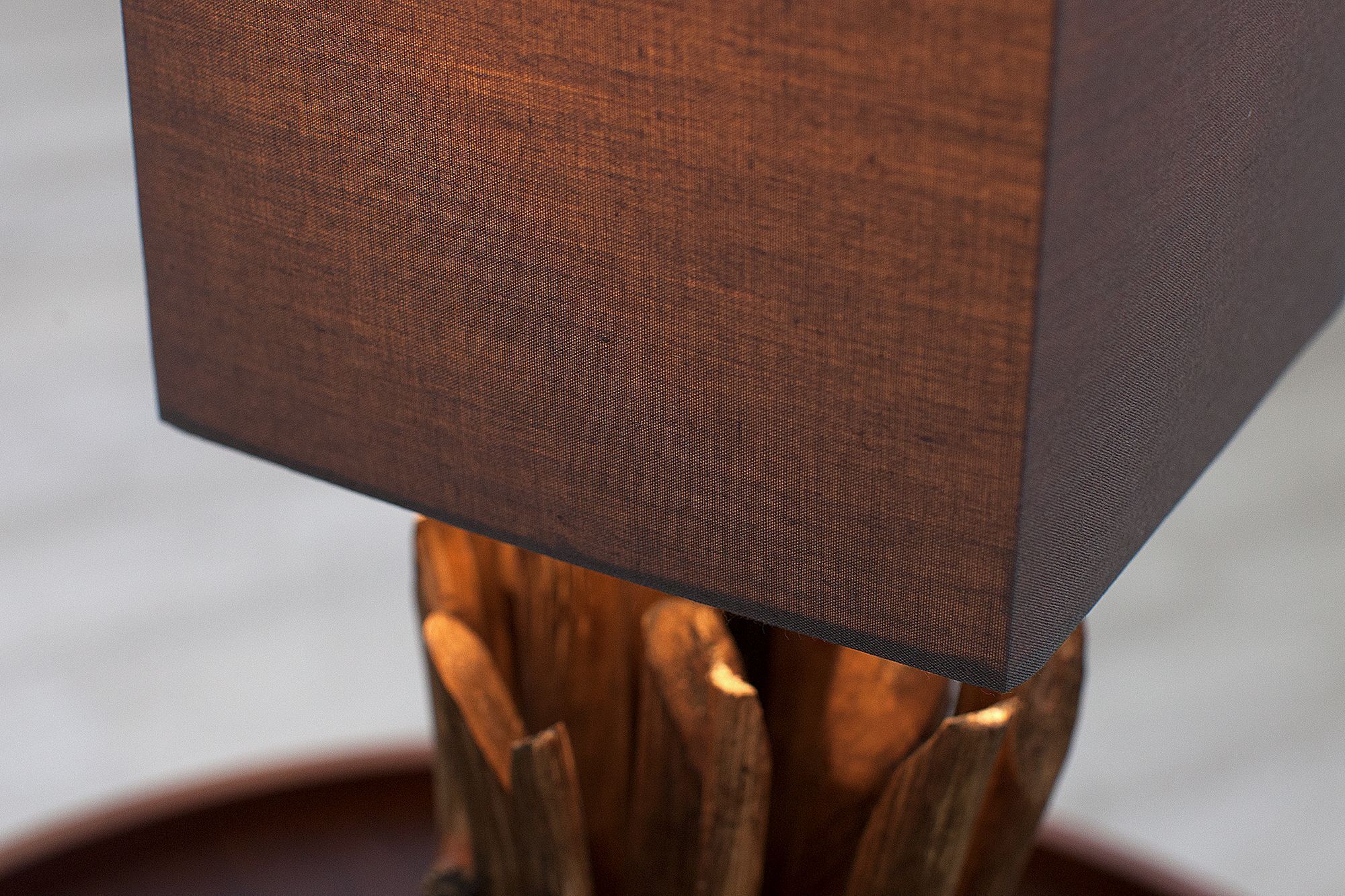 Holz, Lampe, Lampenschirm, Gebeiztes Holz, Tischlampe