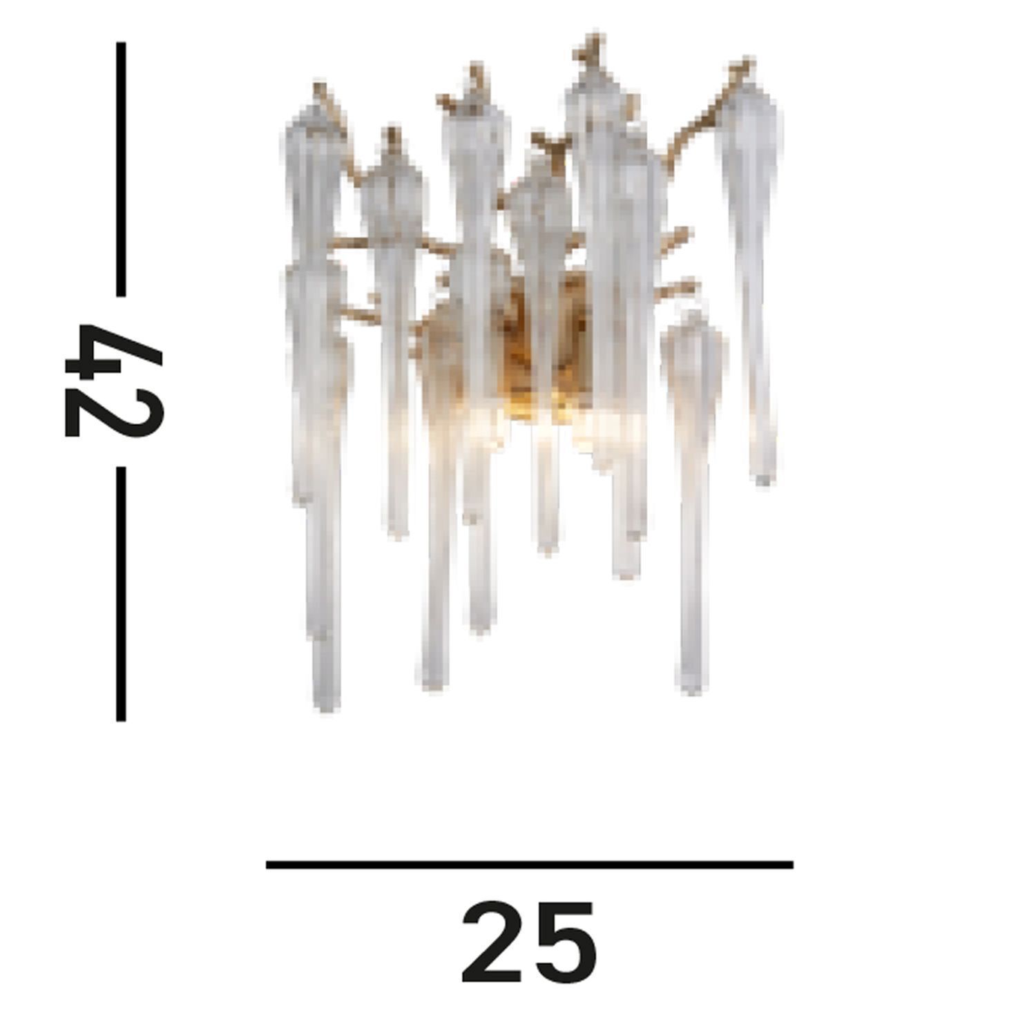 Applique murale verre métal doré H:42 cm G9 2 flammes