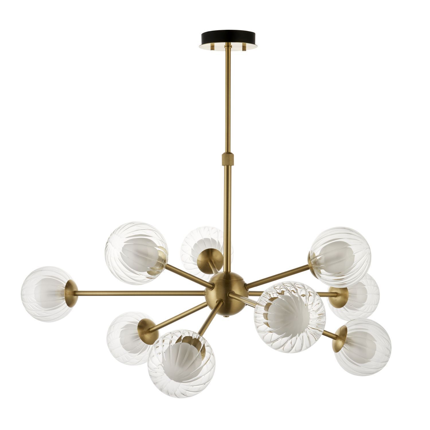 Lampe de plafonnier ajustable 92 cm de large laiton blanc grand 9x G9