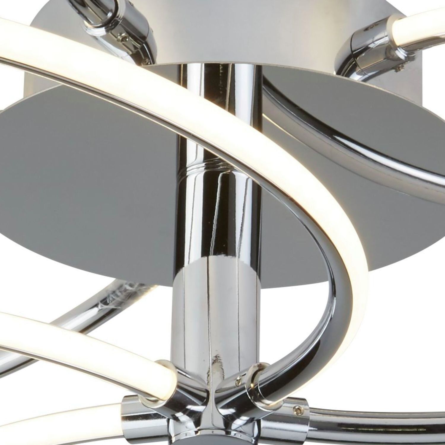 Plafonnier LED Salon Chrome Blanc 3000 K L : 56 cm