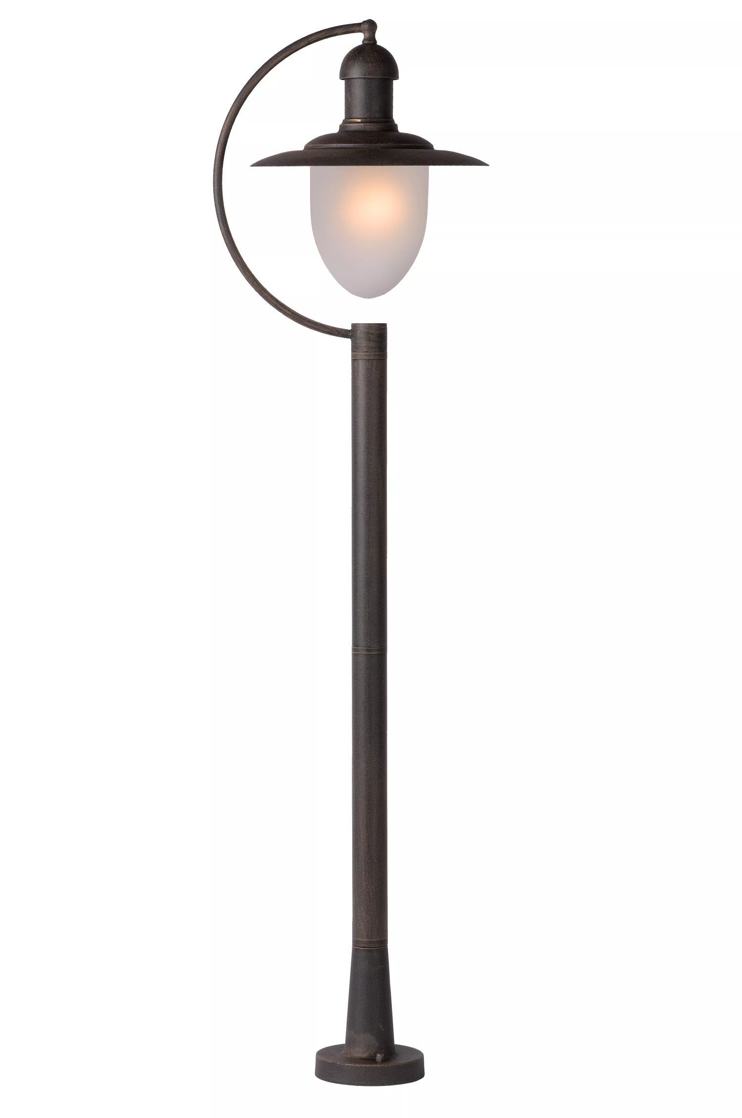 Lampe d'allée verre métal brun rouille IP44 jardin 110 cm