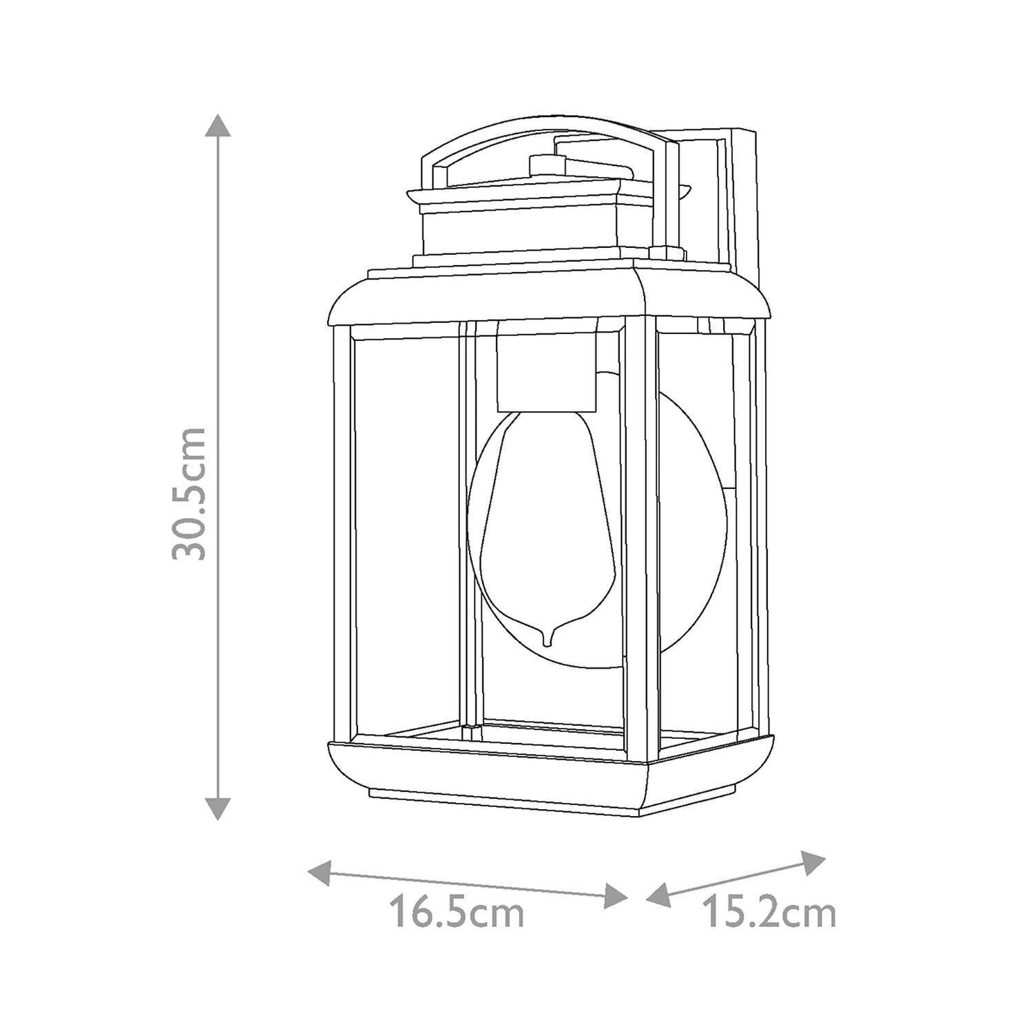 Applique extérieure aluminium verre H : 30,5 cm IP44 E27 Gris